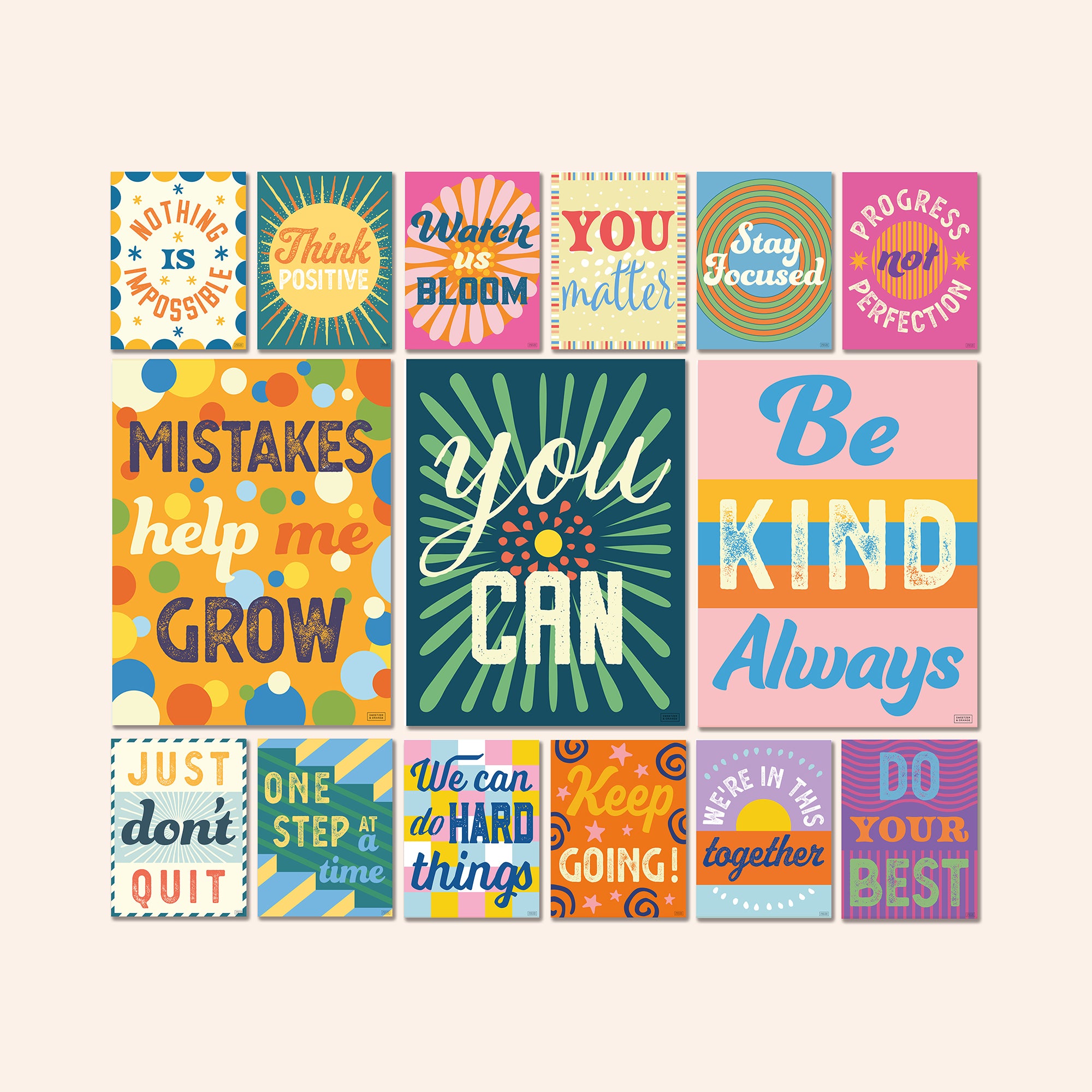 Set of 15 Motivational Classroom Posters
