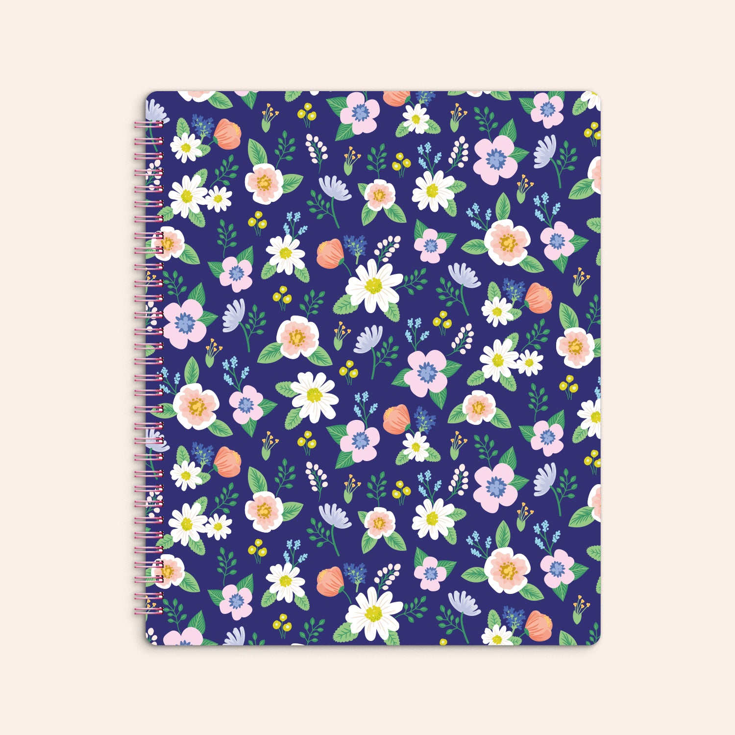 Navy Floral Notebook - 9x11