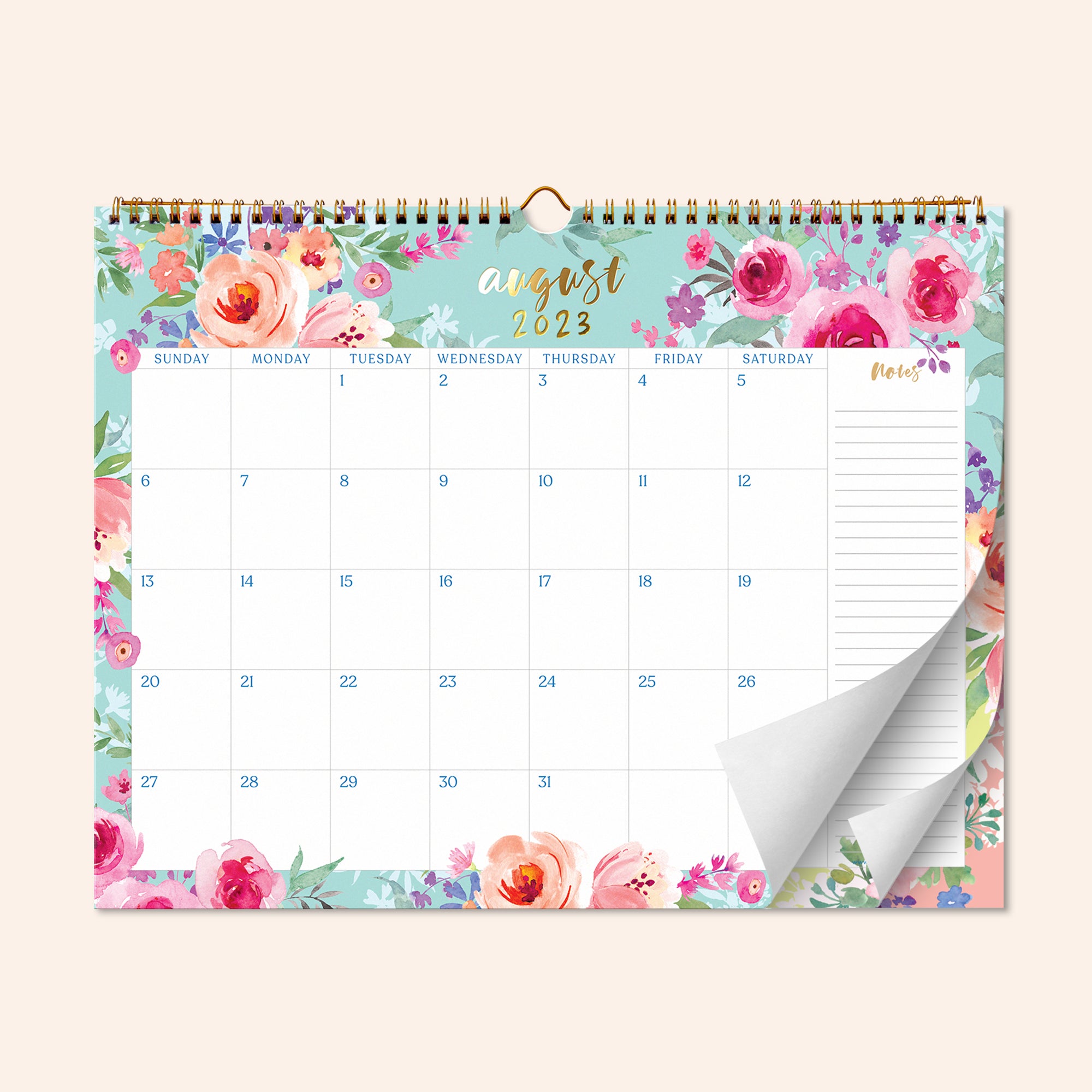 Watercolor Floral Wall Calendar Mid-2023 to 2024