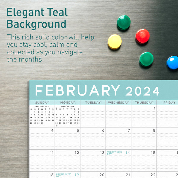 Teal Refrigerator Calendar Mid-2023 to 2024 – Sweetzer & Orange