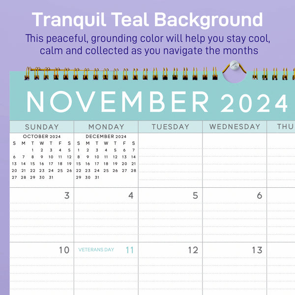 2024-2025 Teal Wall Calendar – Sweetzer & Orange