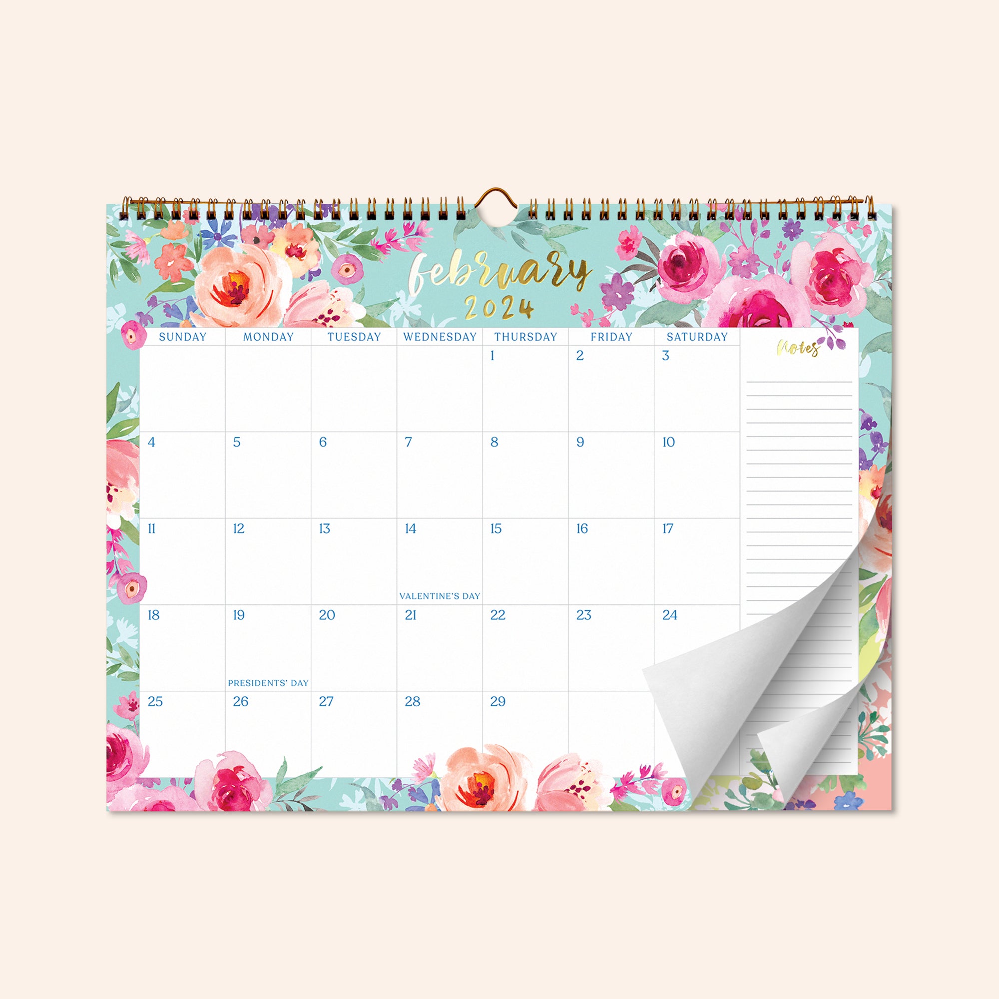 2024-2025 Watercolor Floral Wall Calendar