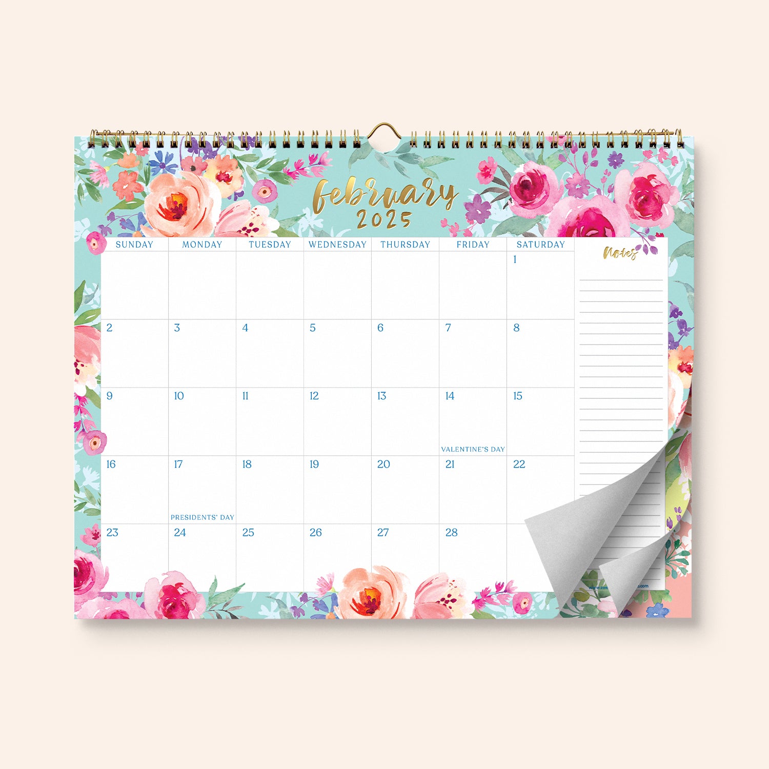 12 Flowers Wall Calendar