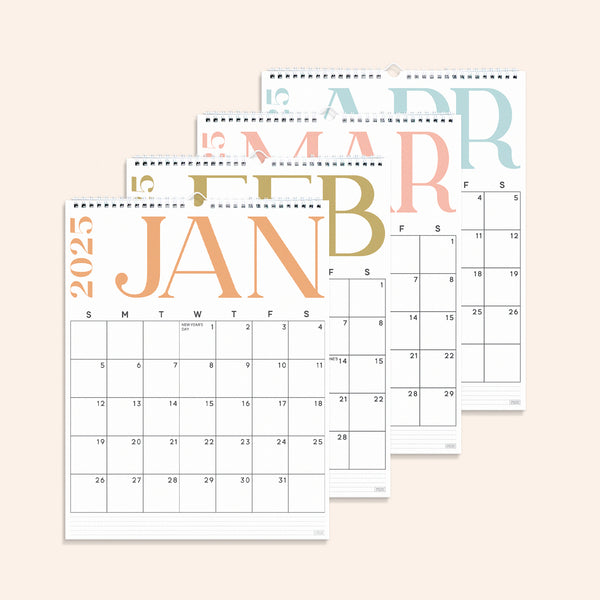 Modern Vertical Wall Calendar Jan 2025 - June 2026 – Sweetzer & Orange