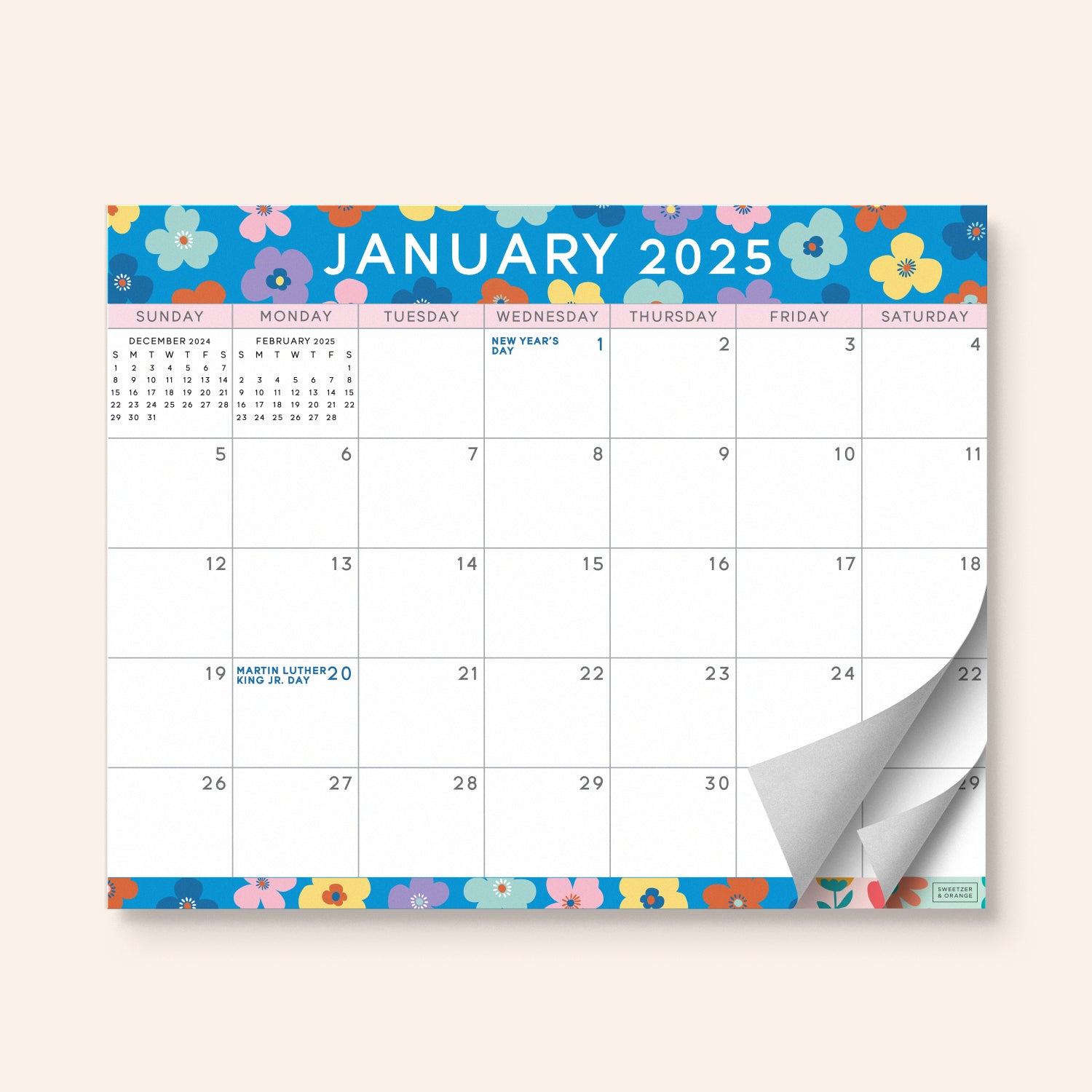 New Floral Fridge Calendar--January 2025 to June 2026