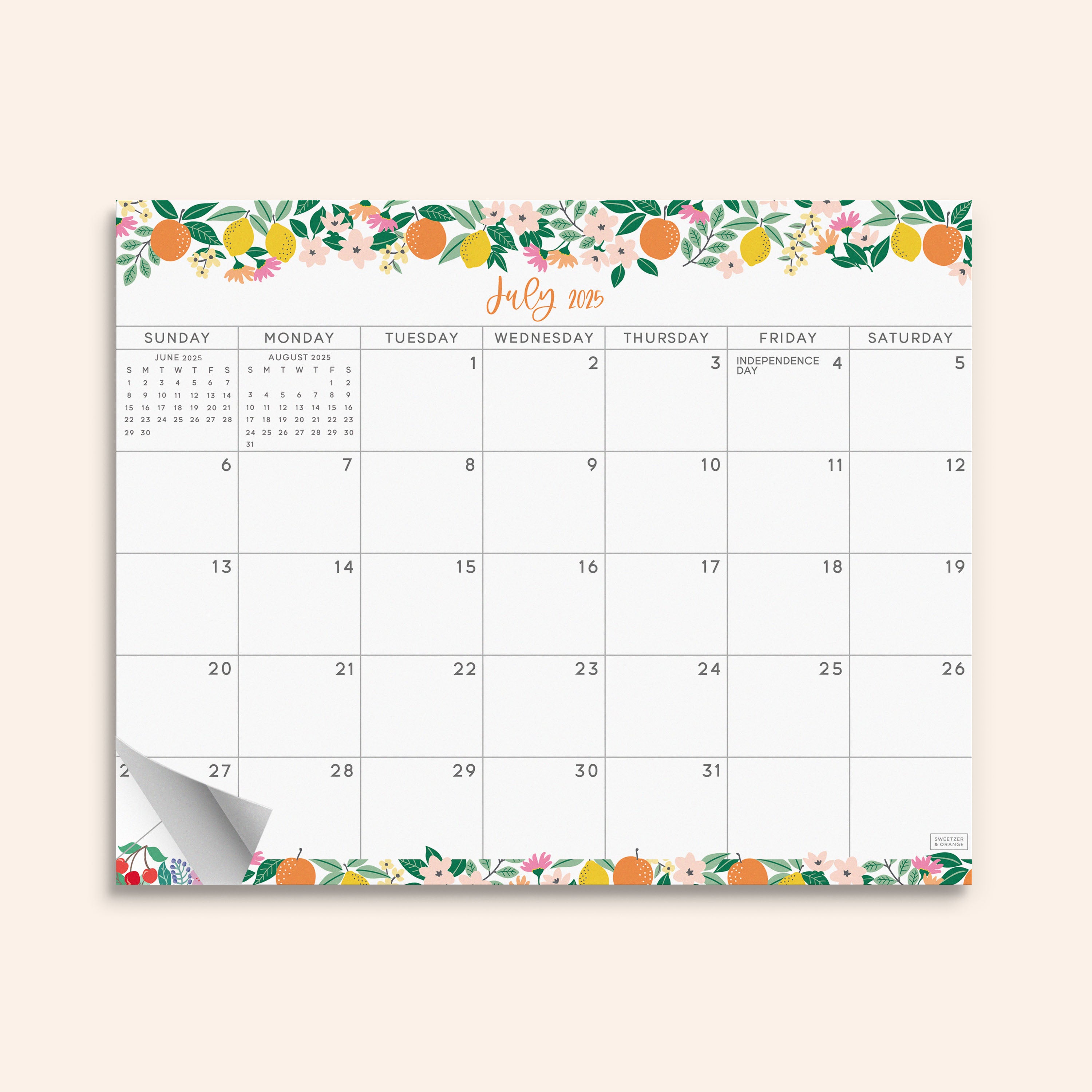 Fruity Refrigerator Calendar July 2025 - December 2026