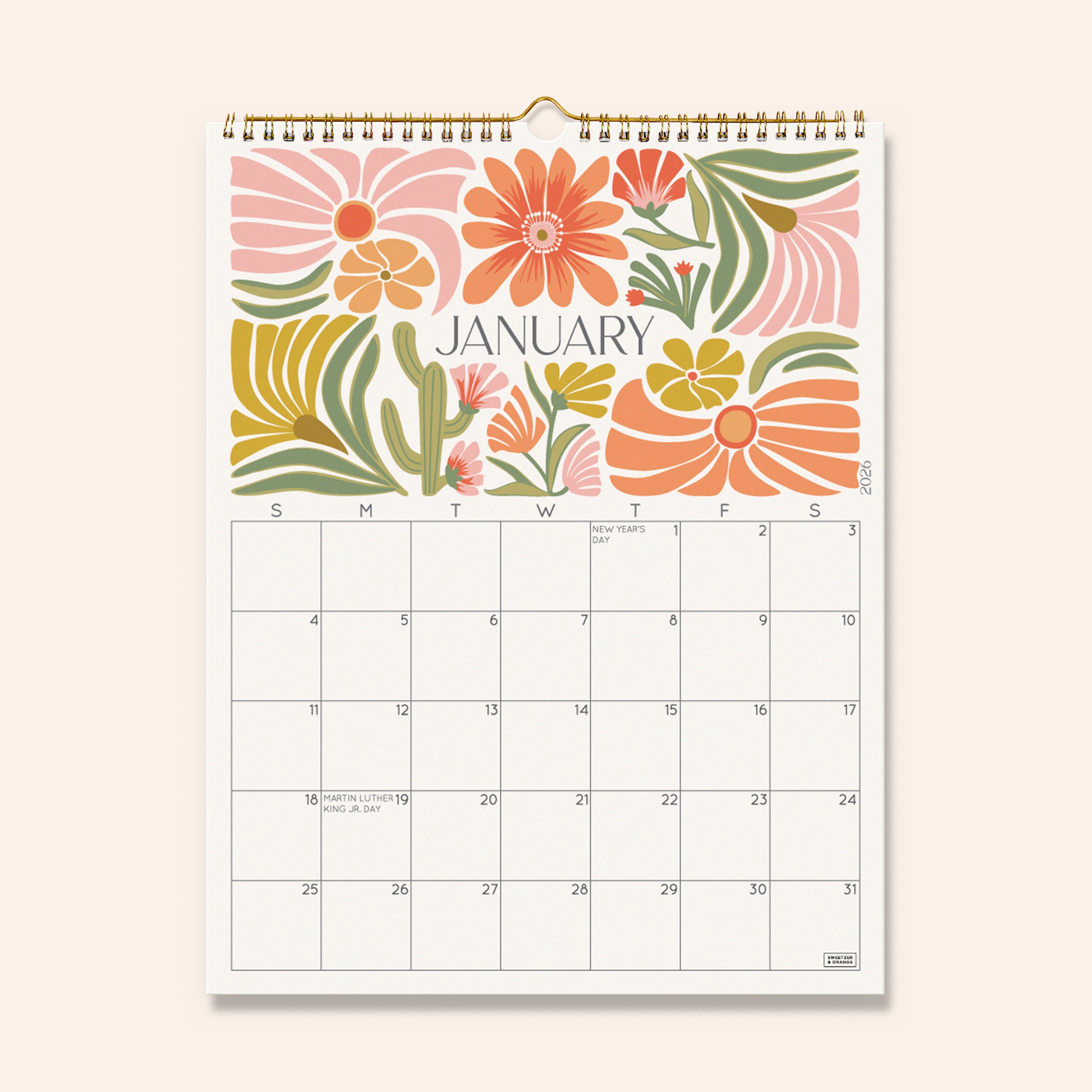 Desert Garden Wall Calendar July 2025 - December 2026