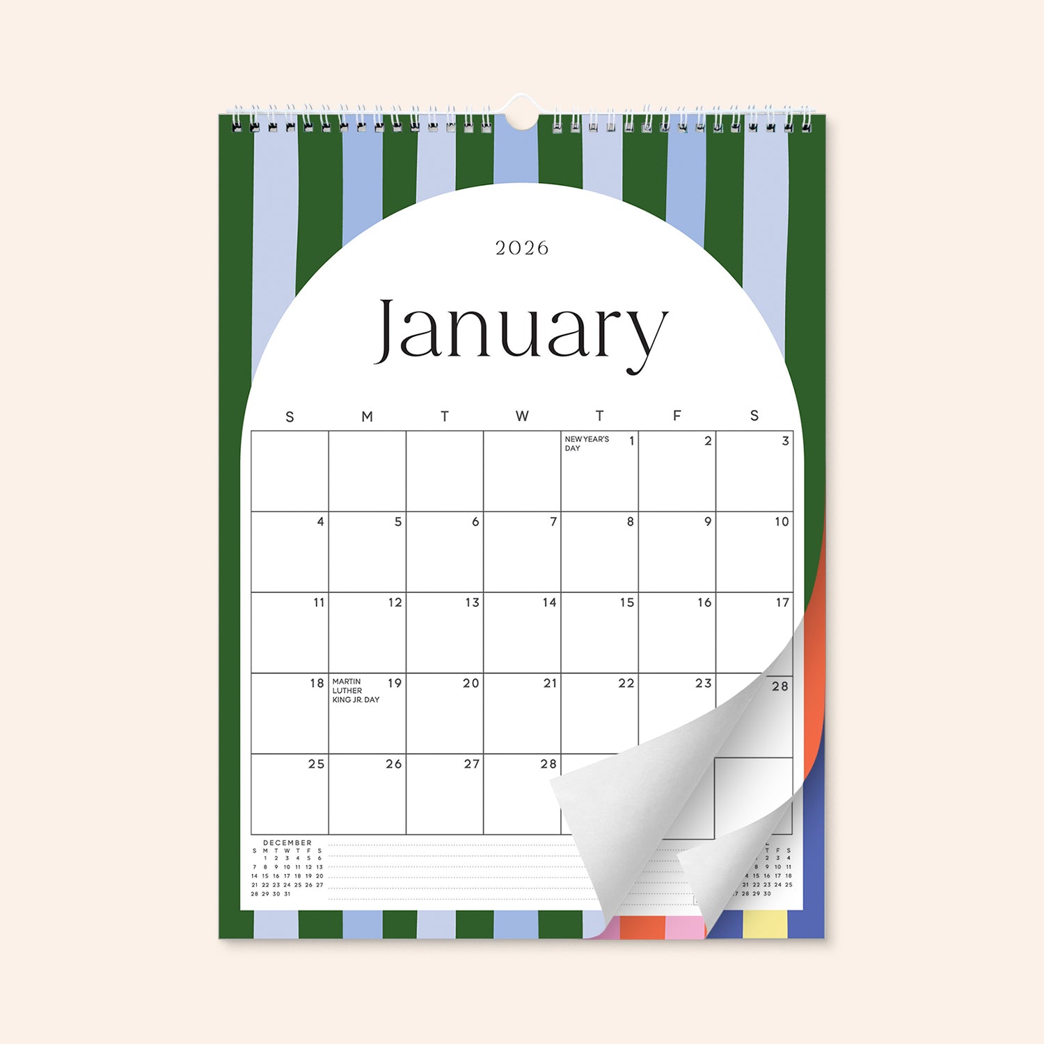 Palm Beach Arc Wall Calendar July 2025 - December 2026