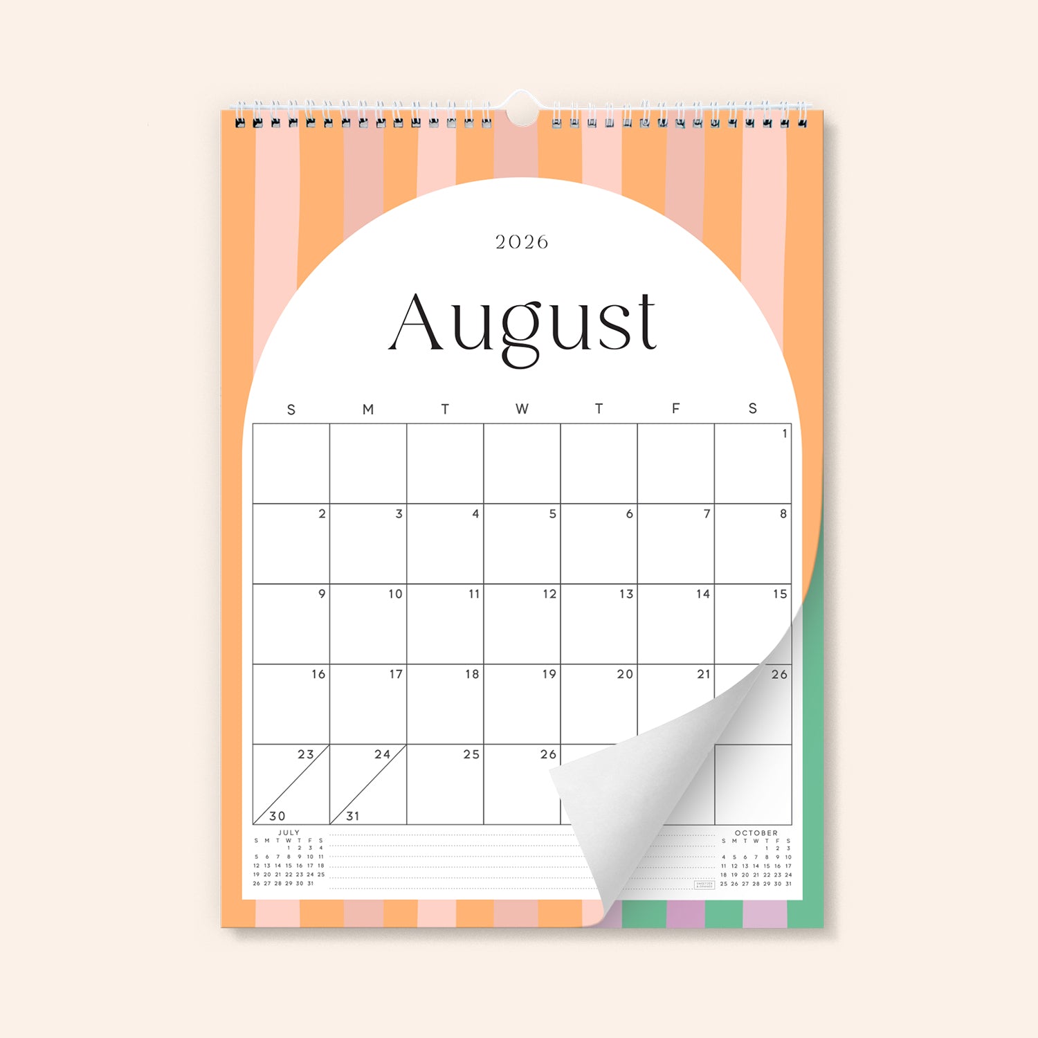 Palm Beach Arc Wall Calendar July 2026 - December 2027