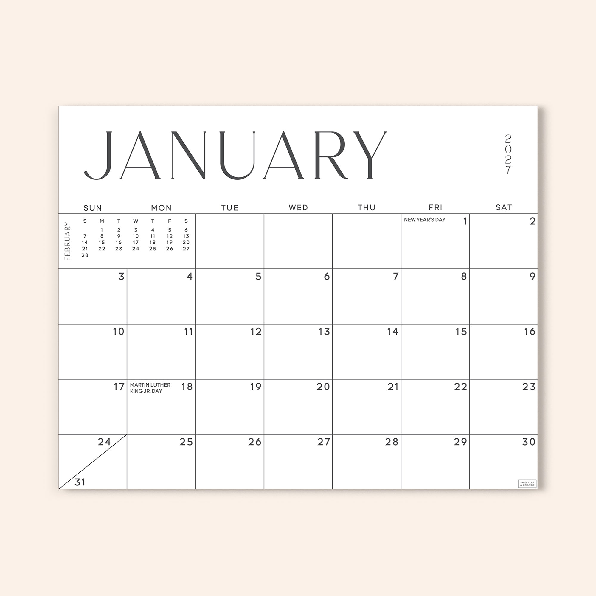 Simple Fridge Calendar July 2026 - December 2027