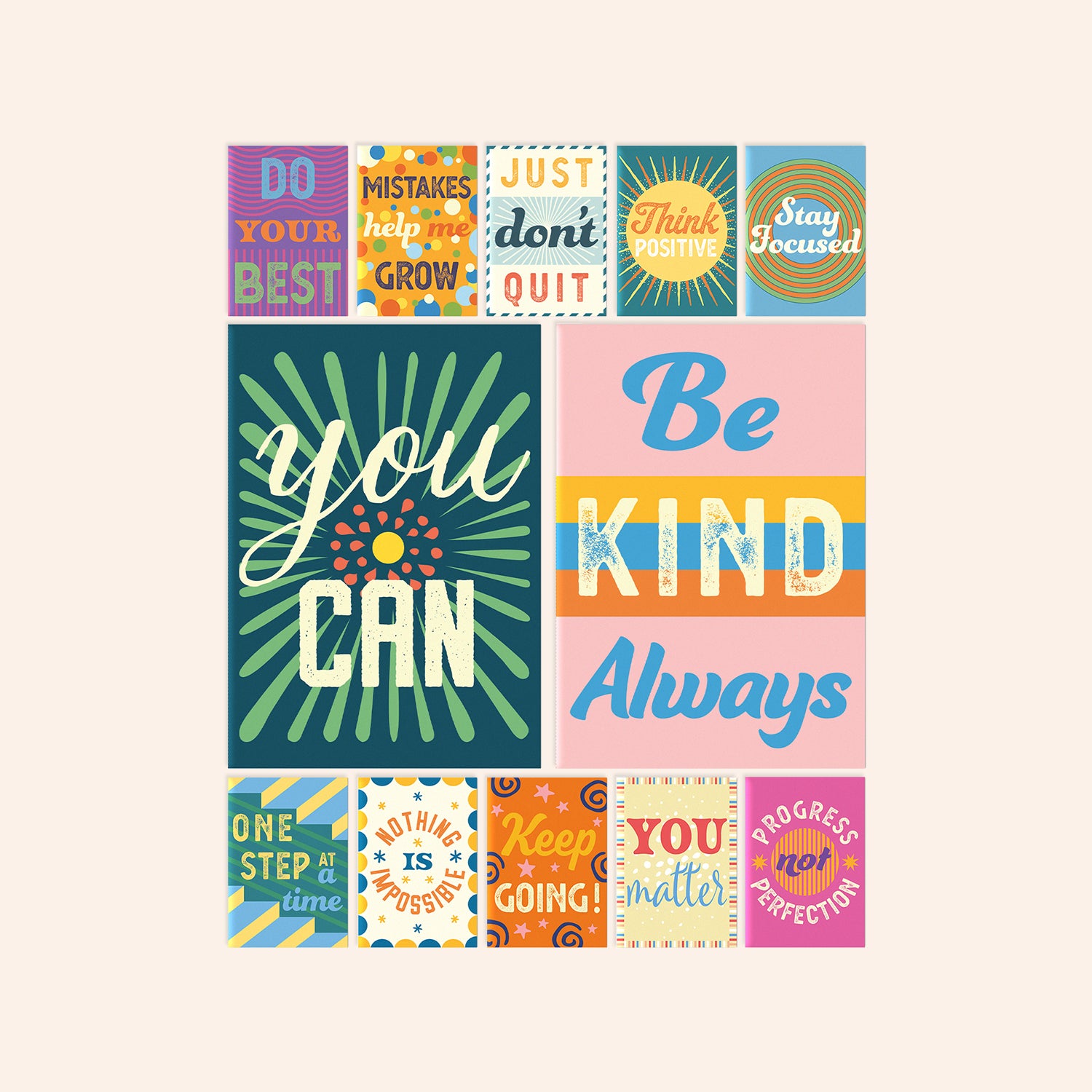 Set of 24 Modern Motivational Notebooks