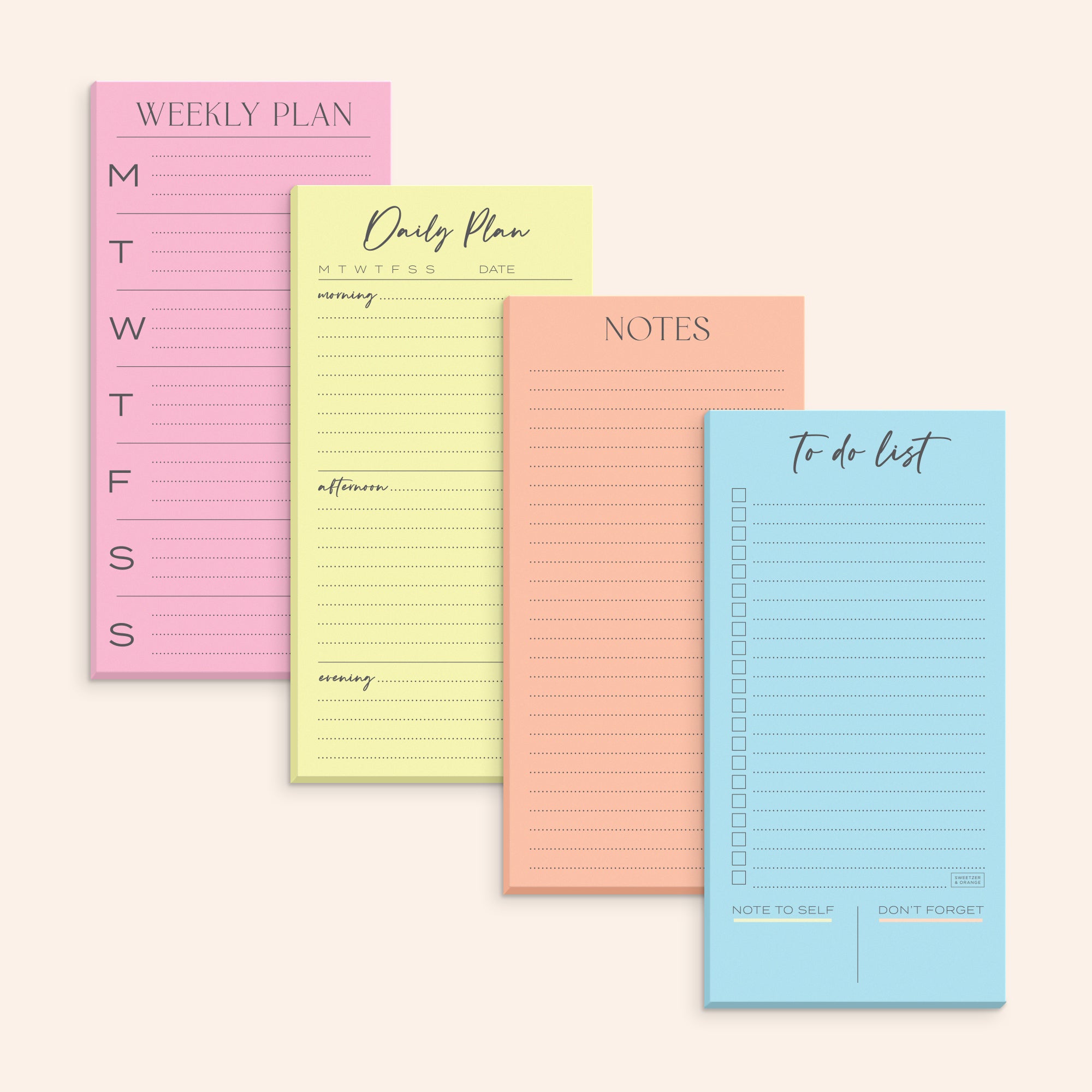 Essential Planner Fridge Pads Set