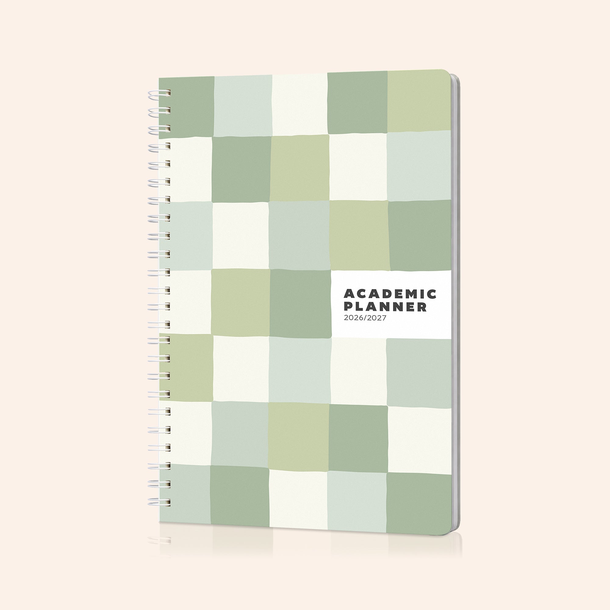 Checkered Green Academic Planner Notebook | 2026-2027