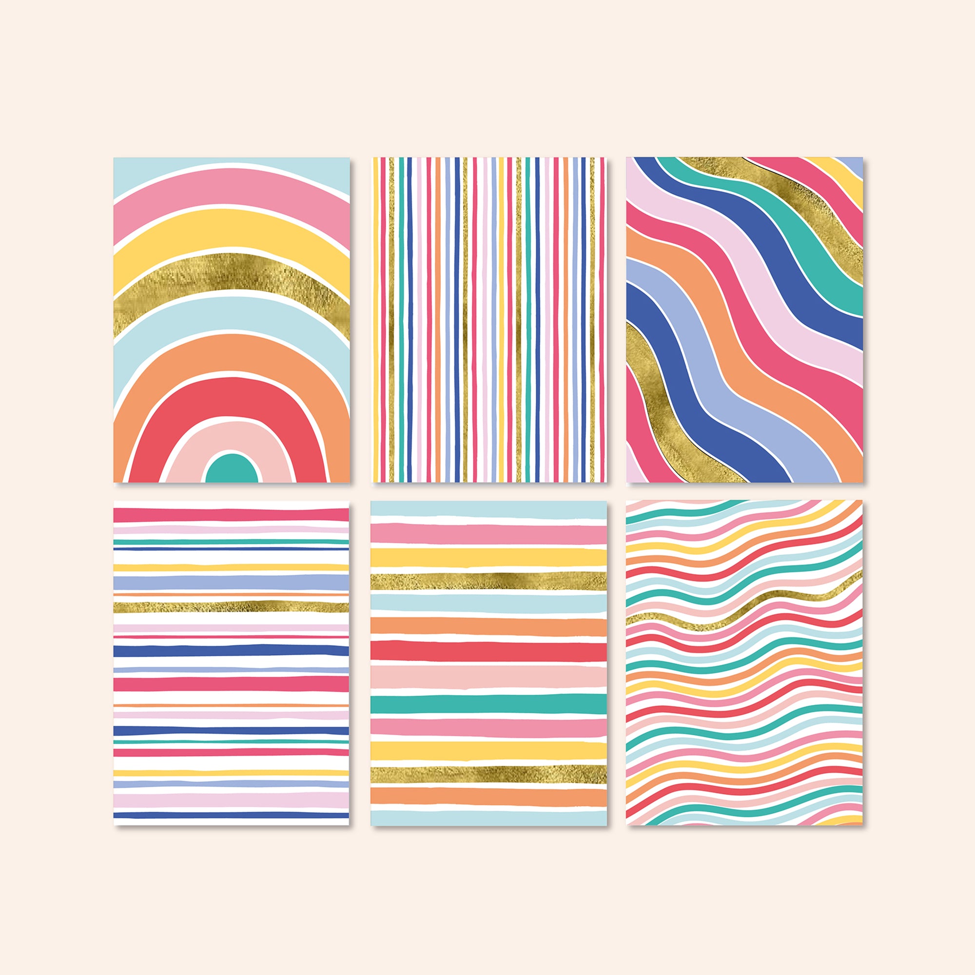Striped Notecards | Set of 24