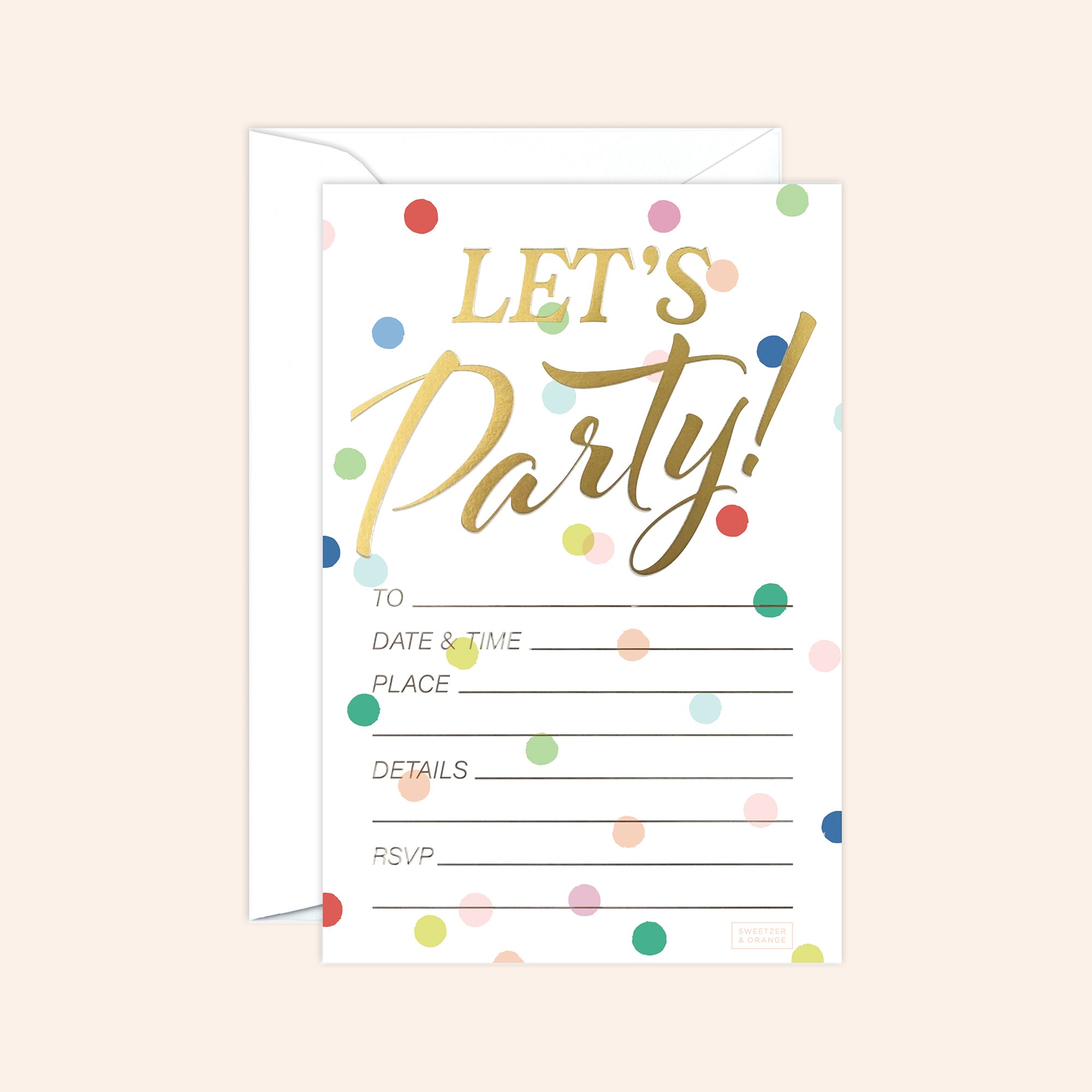 Polka Dot Party Invitations | Set of 25