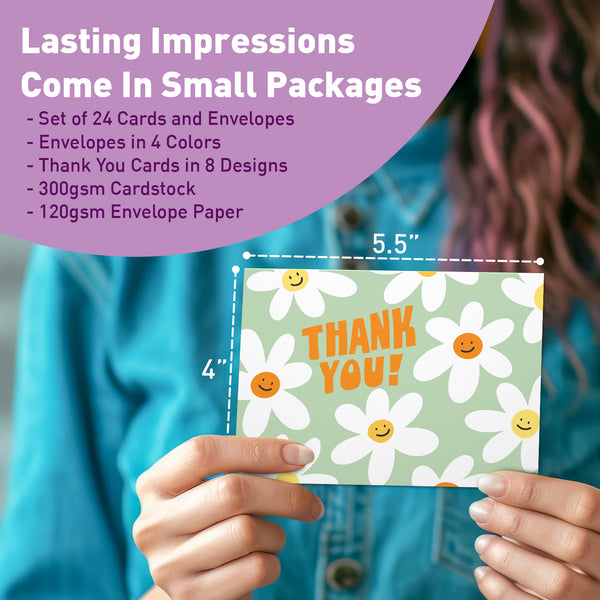 Groovy Thank You Cards | Set of 24 – Sweetzer & Orange