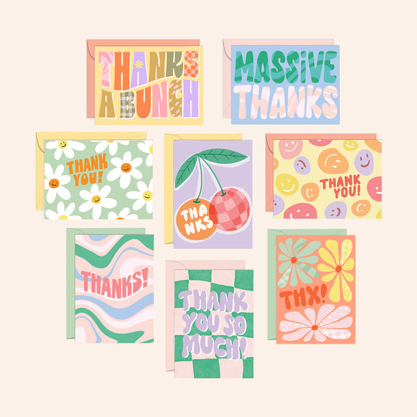 Groovy Thank You Cards | Set of 24 – Sweetzer & Orange