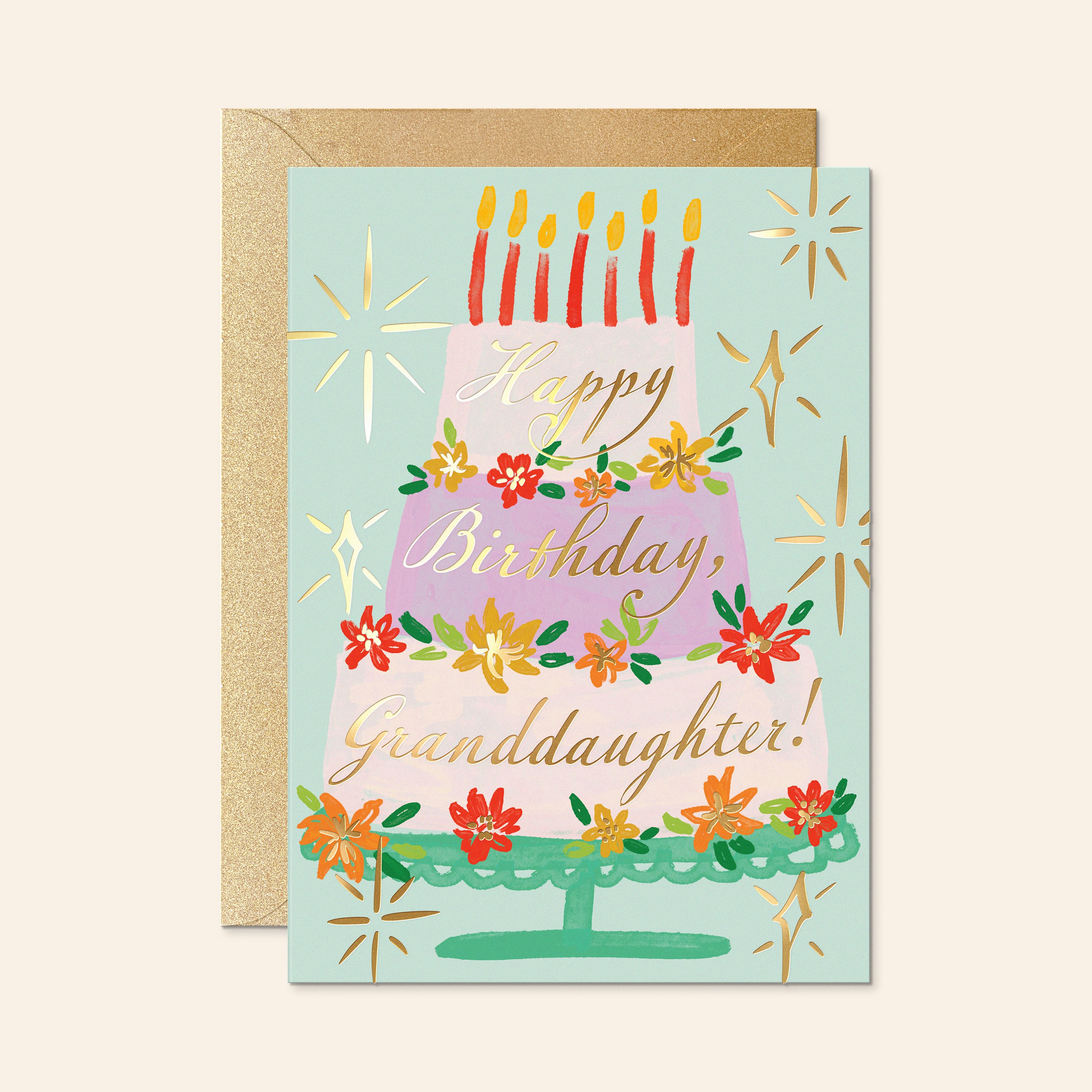 Cake Happy Birthday Granddaughter Card