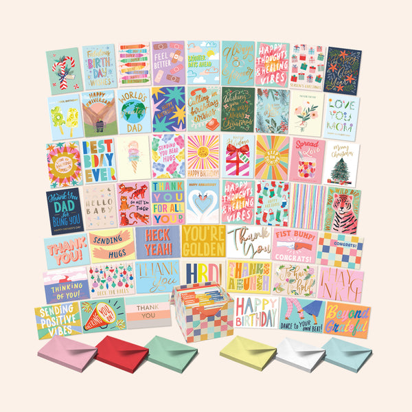 Set of 100 Modern All Occasion Cards – Sweetzer & Orange