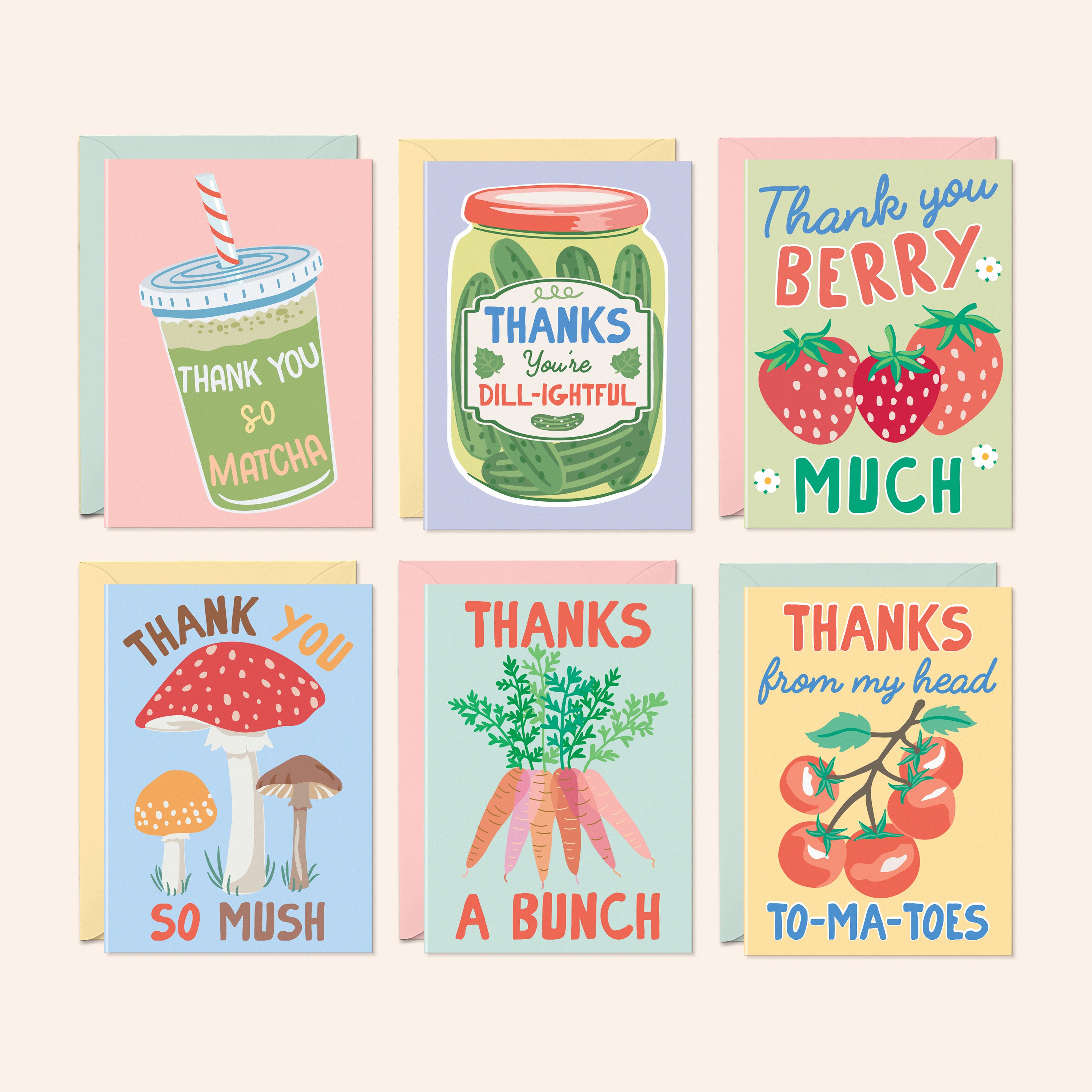 Thank You So Mush Punny Thank You Cards | Set of 24