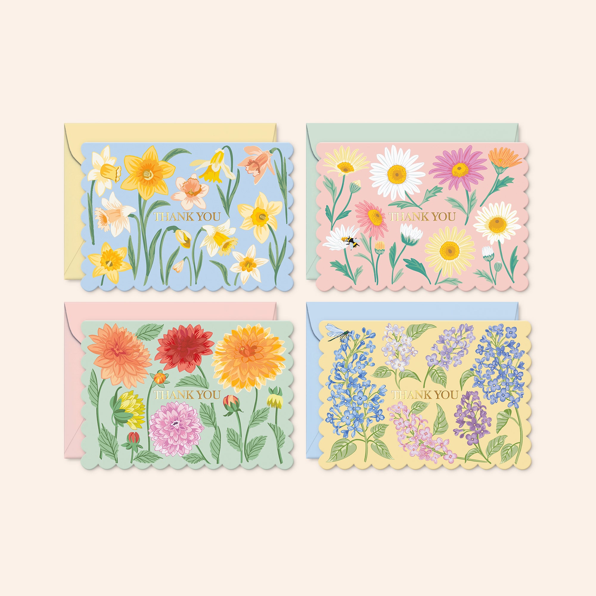 Sunlit Meadows Thank You Cards | Set of 36