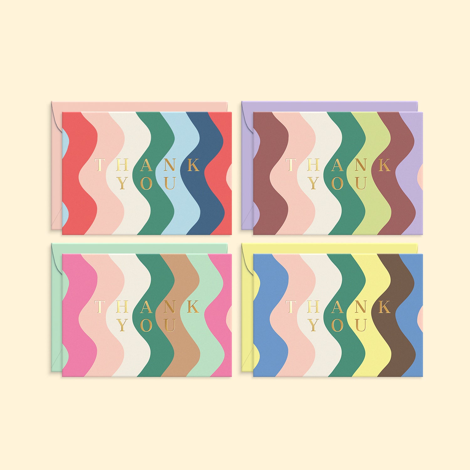 Currents of Color Thank You Cards | Set of 24