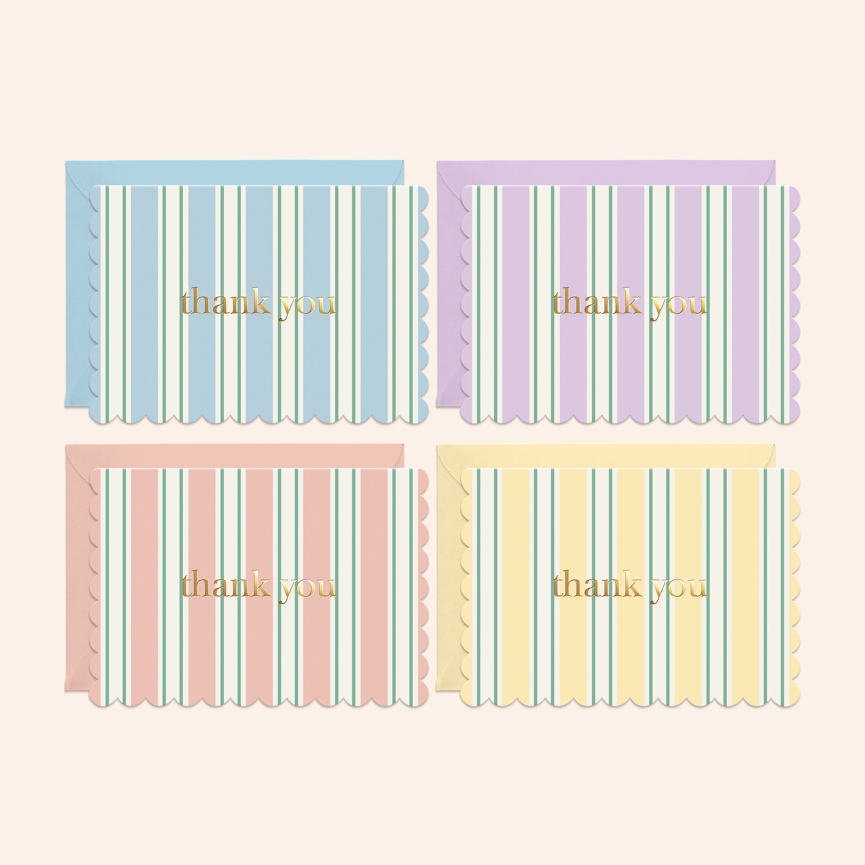Stripe Mini Thank You Cards | Set of 36