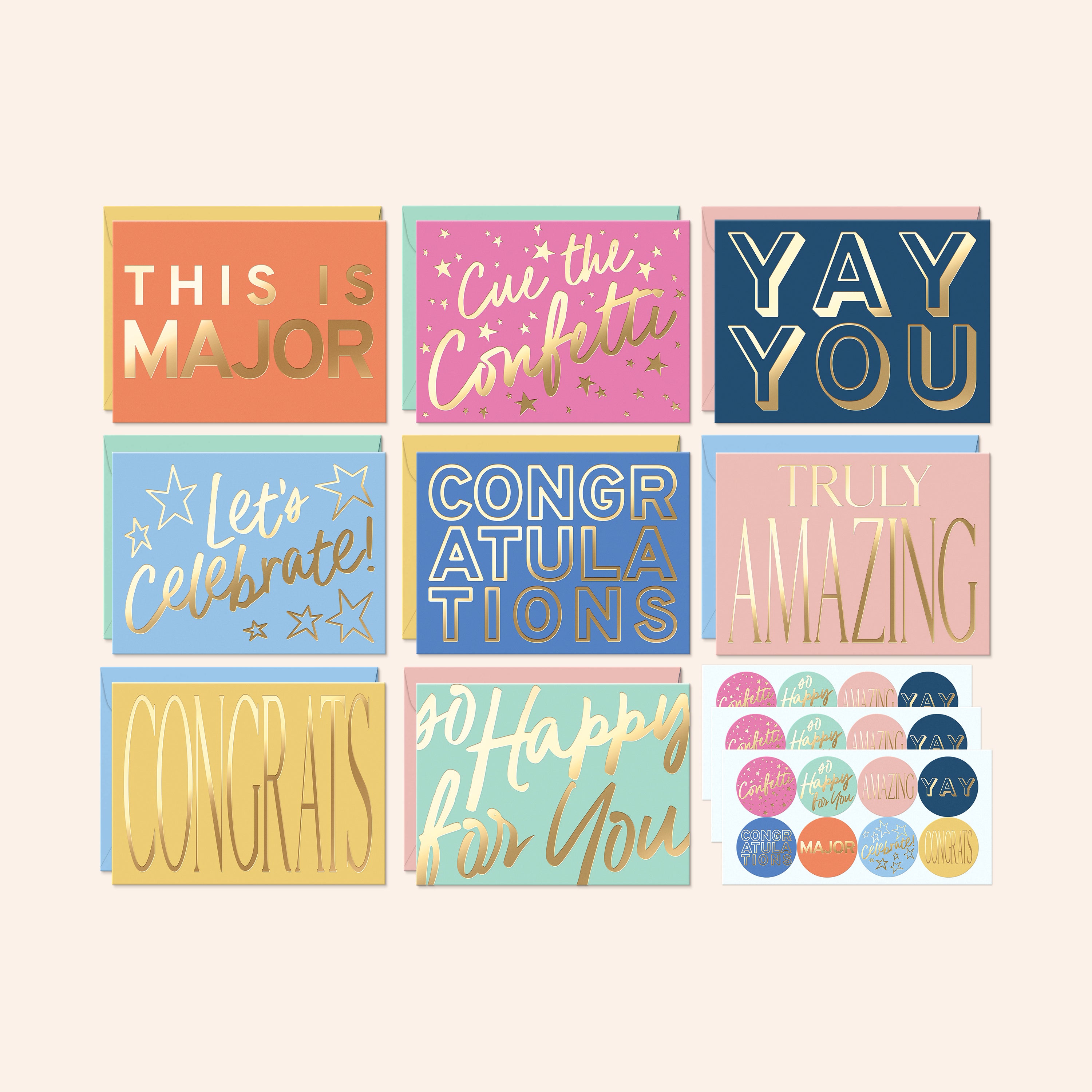 Modern Congratulations Cards | Set of 24