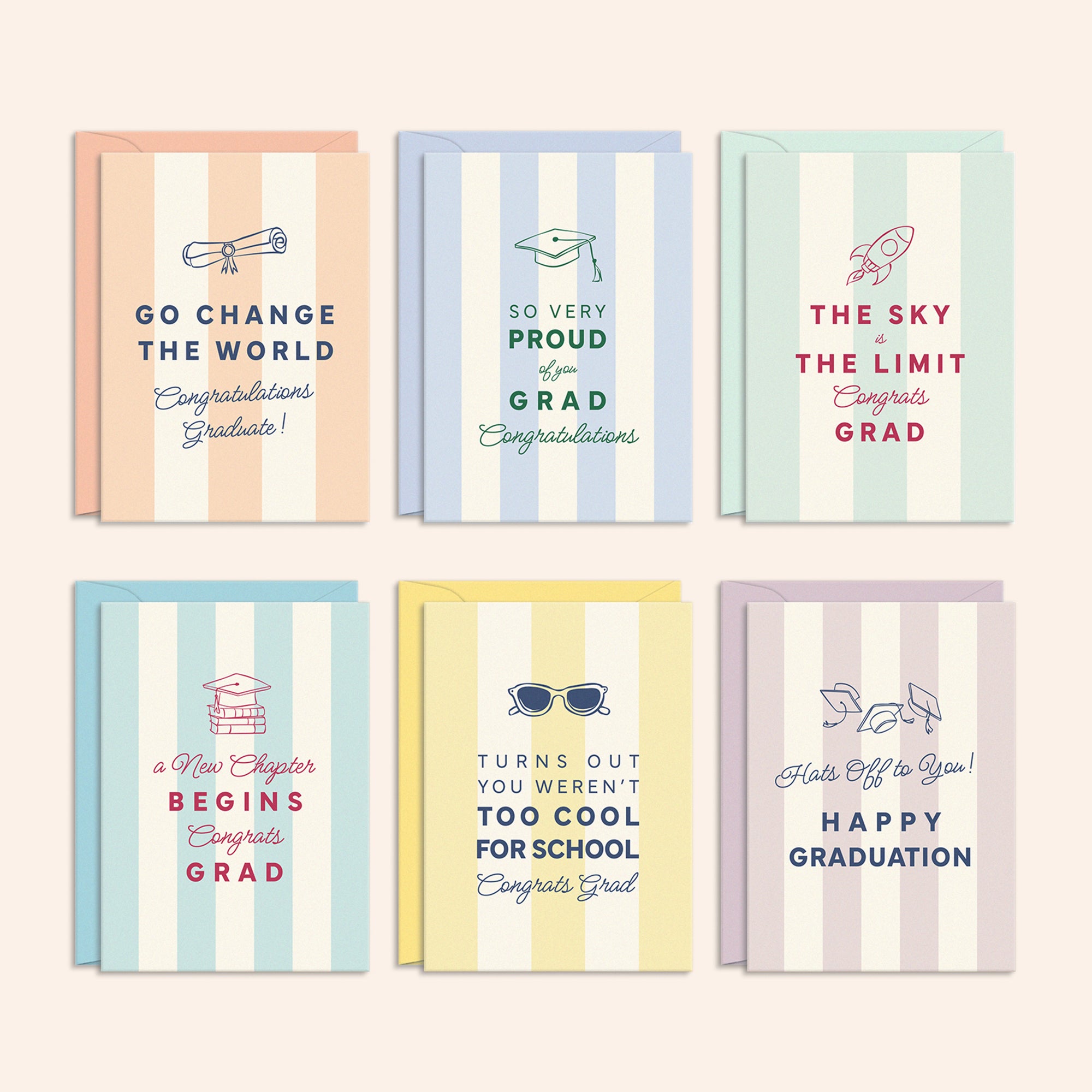 Modern Graduation Cards | Set of 24