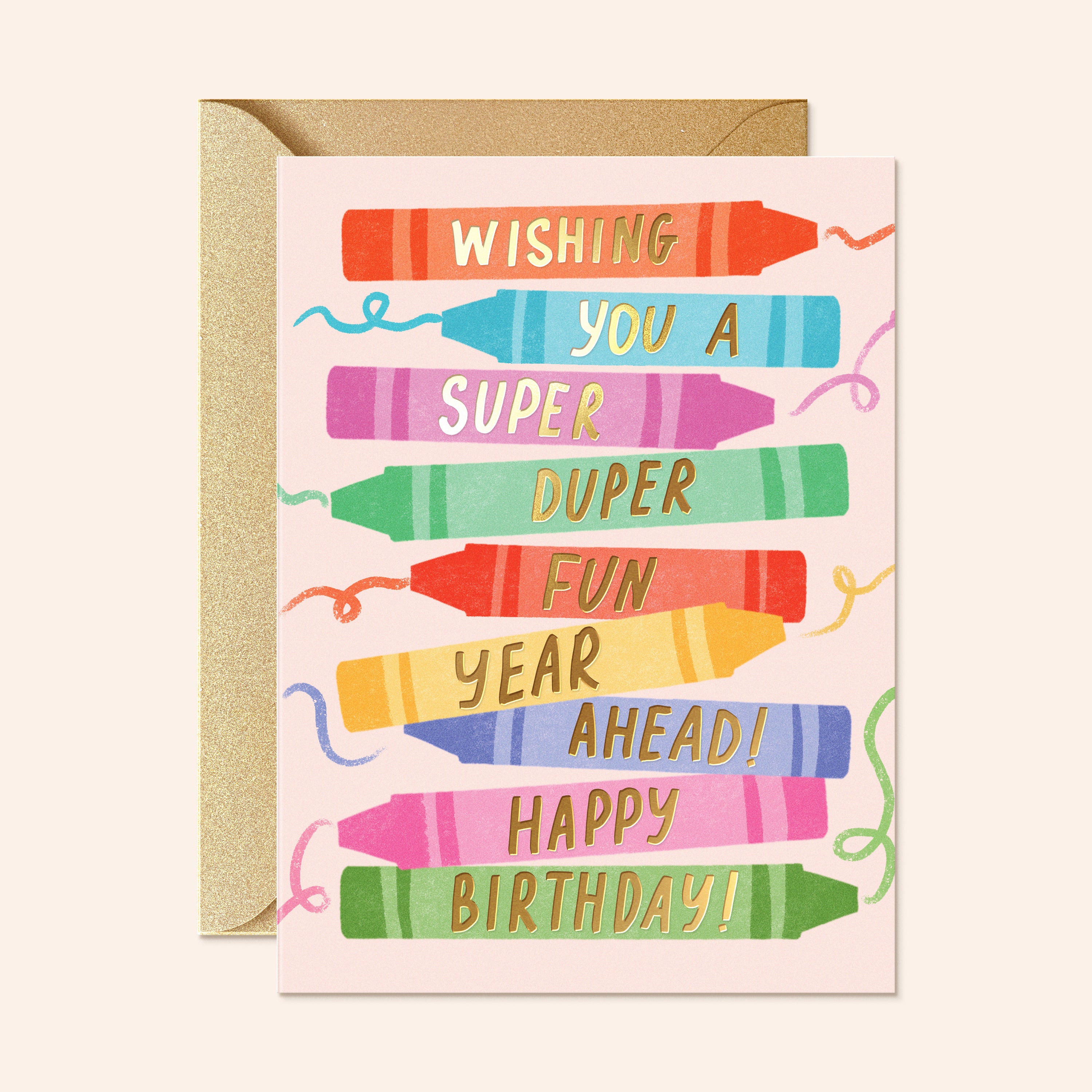 Crayons Birthday Card