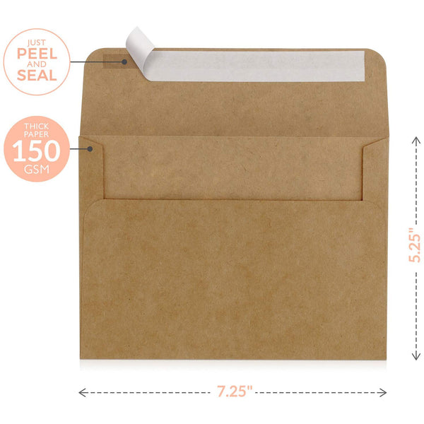 Kraft A7 Envelopes Set 50 Sweetzer & Orange