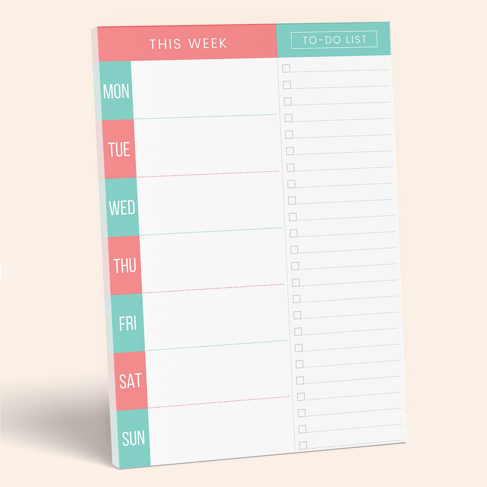 Teal and Orange Weekly Planner Notepad