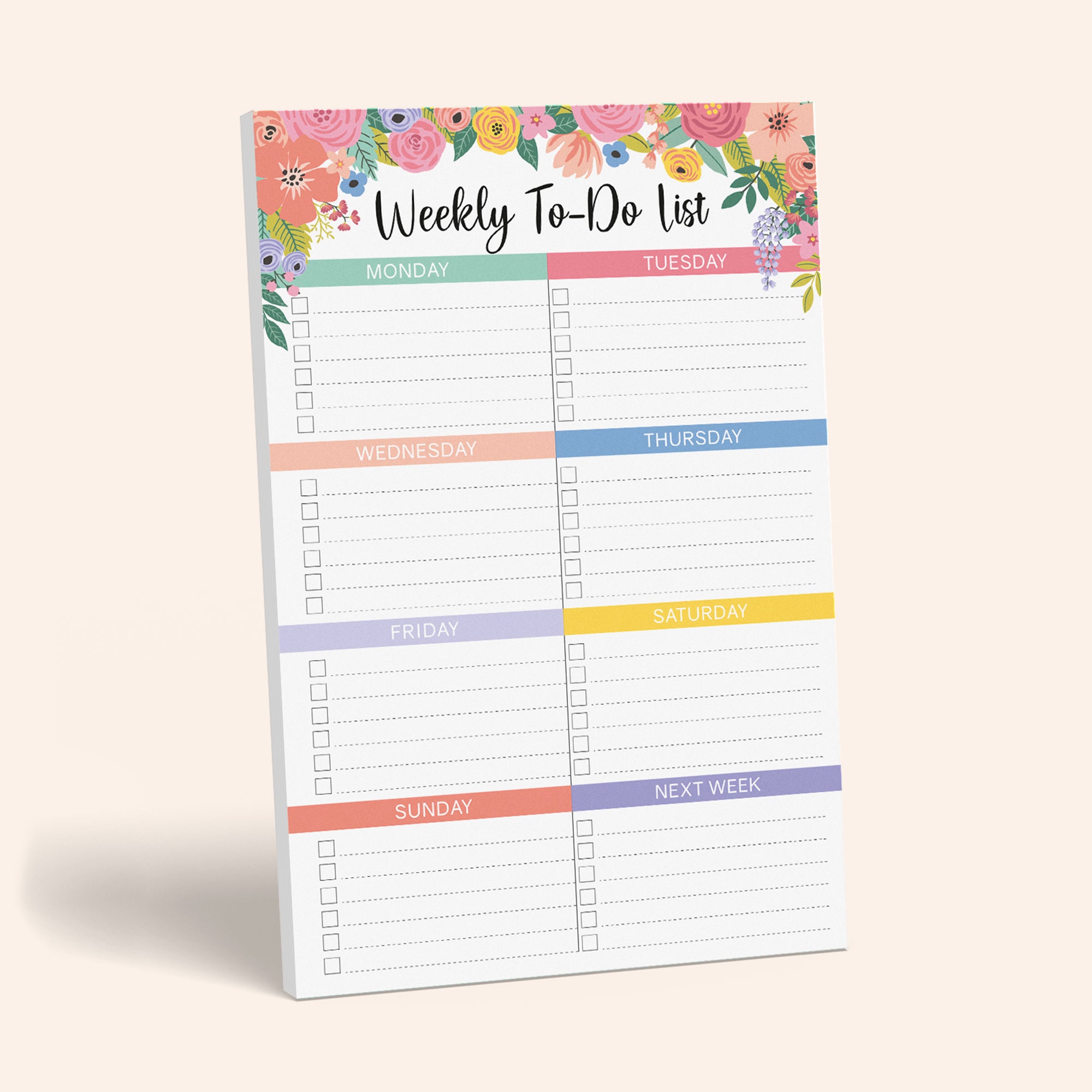 Floral Weekly To Do List