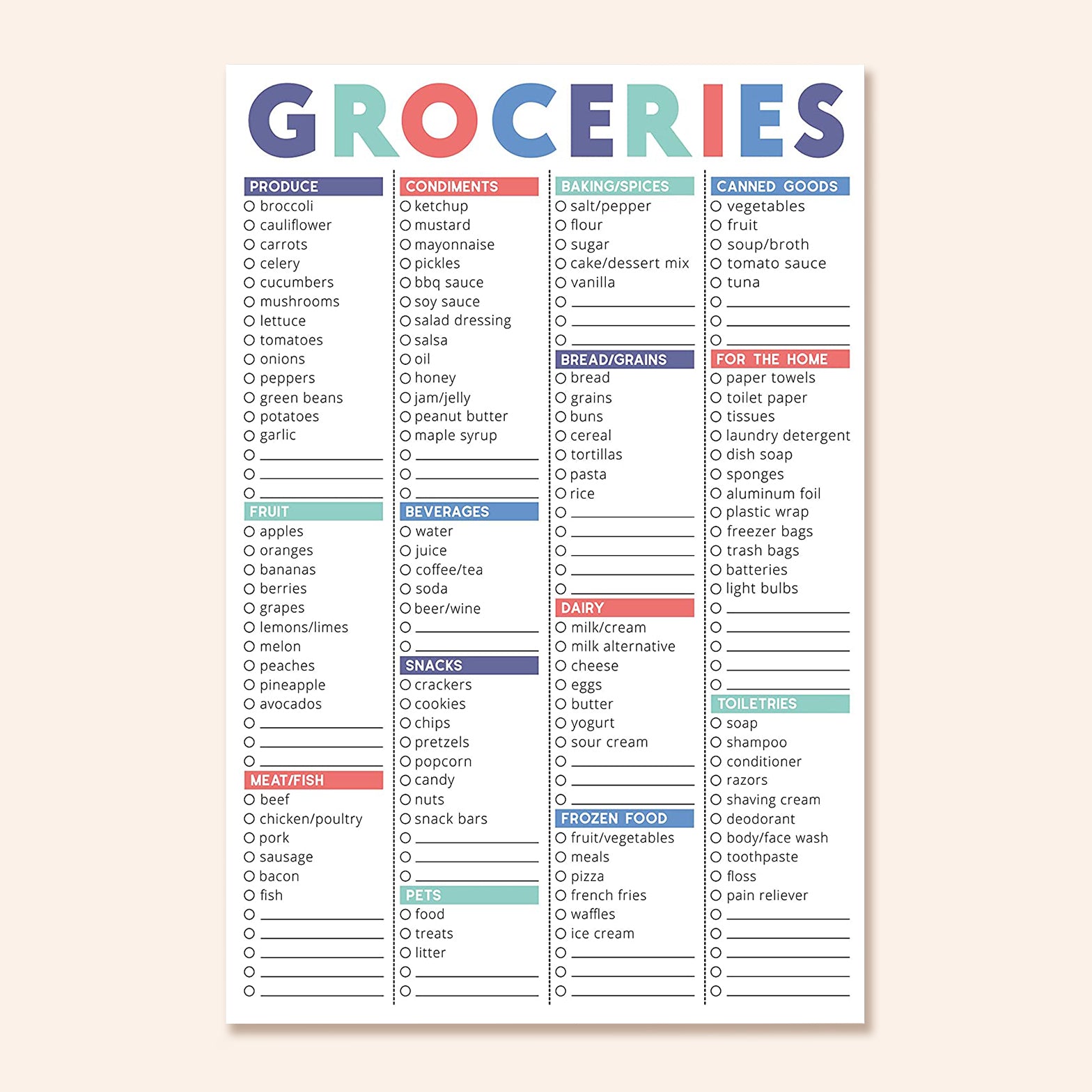 Fast Check Grocery Notepad