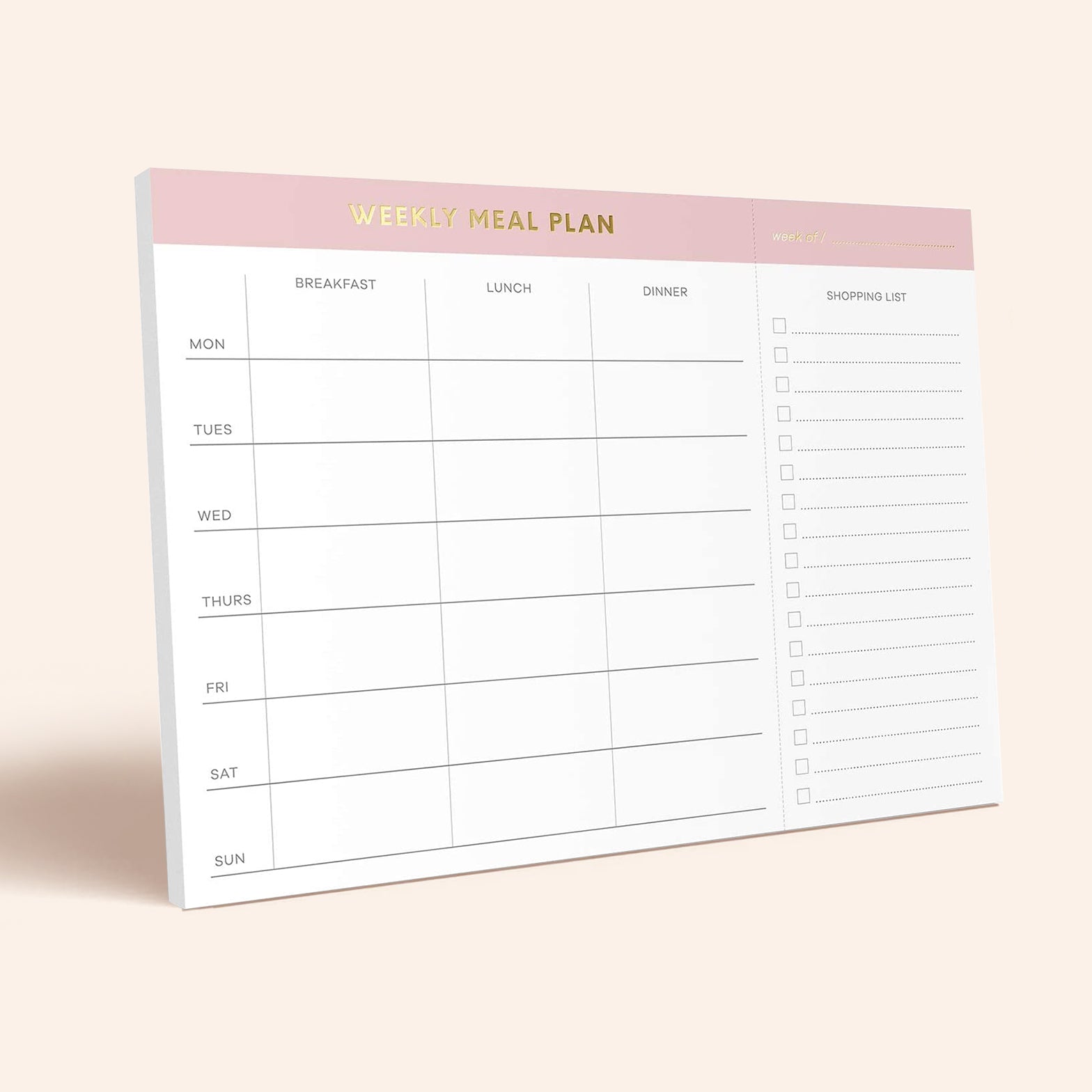 Pink Meal Planner Notepad