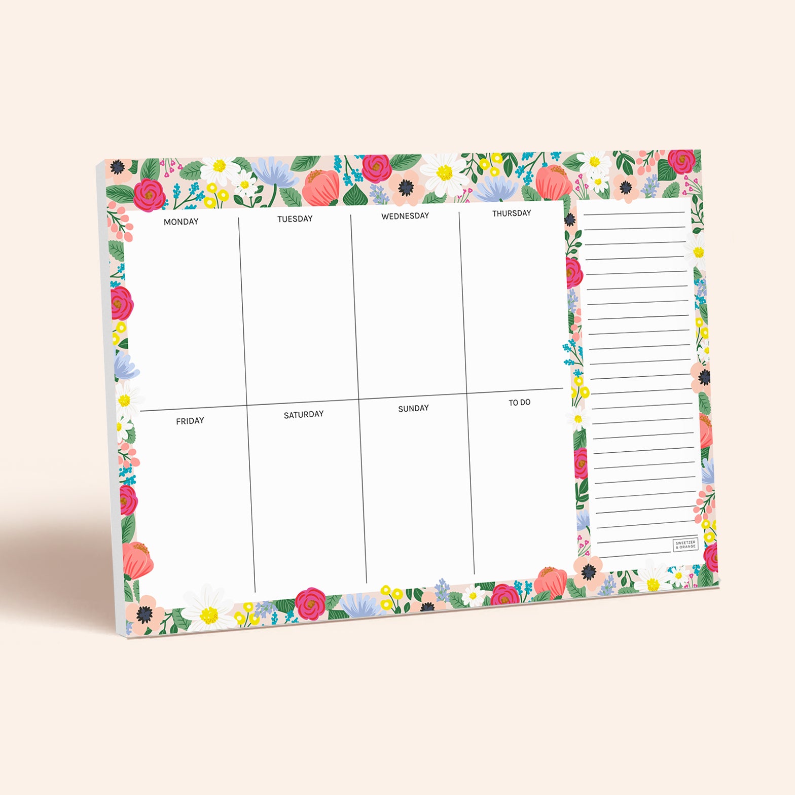 Floral Border Weekly Planner Notepad