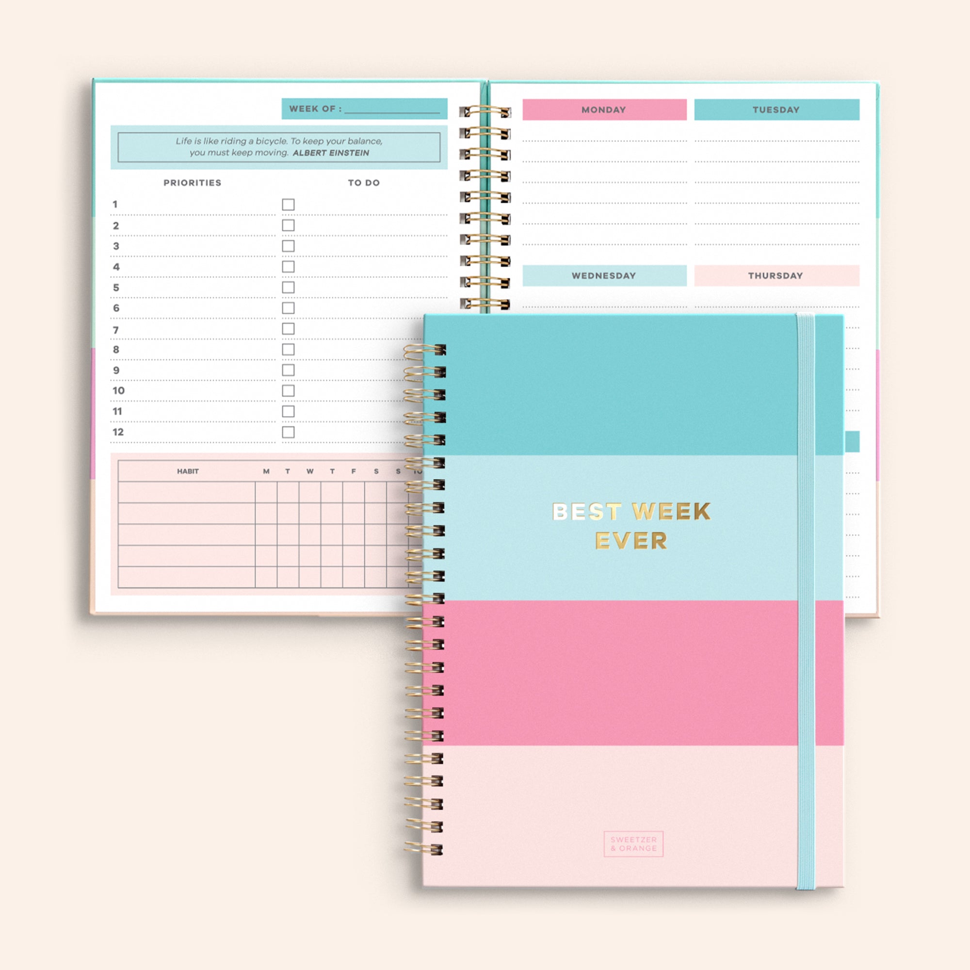 Four Stripe Weekly Planner Notebook