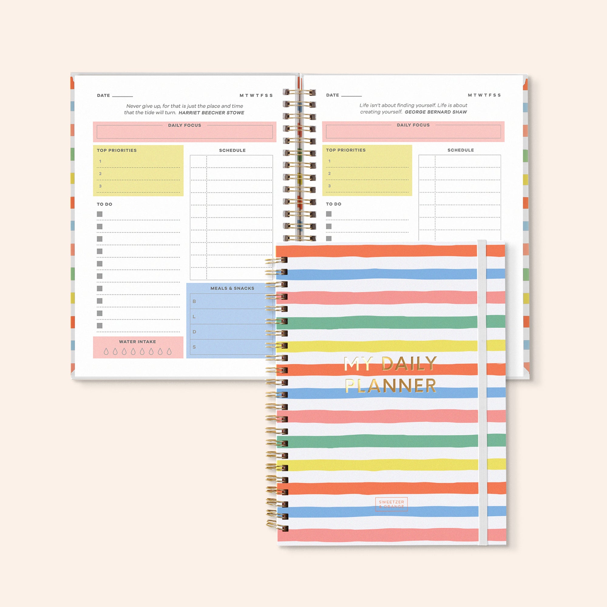 Candy Stripes Daily Planner Notebook