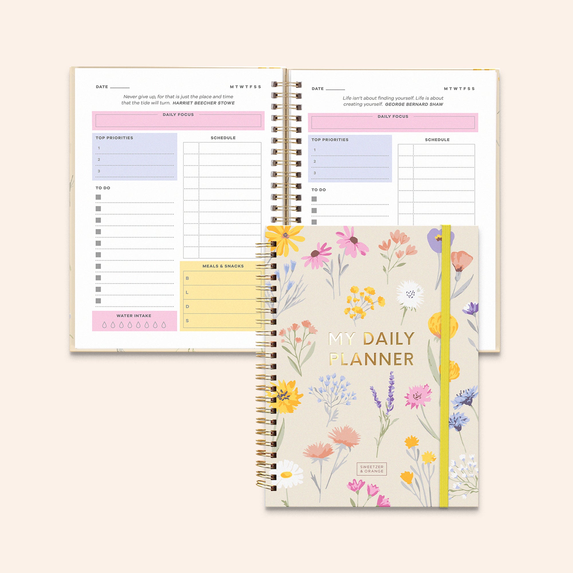 Wild Flowers Daily Planner Notebook