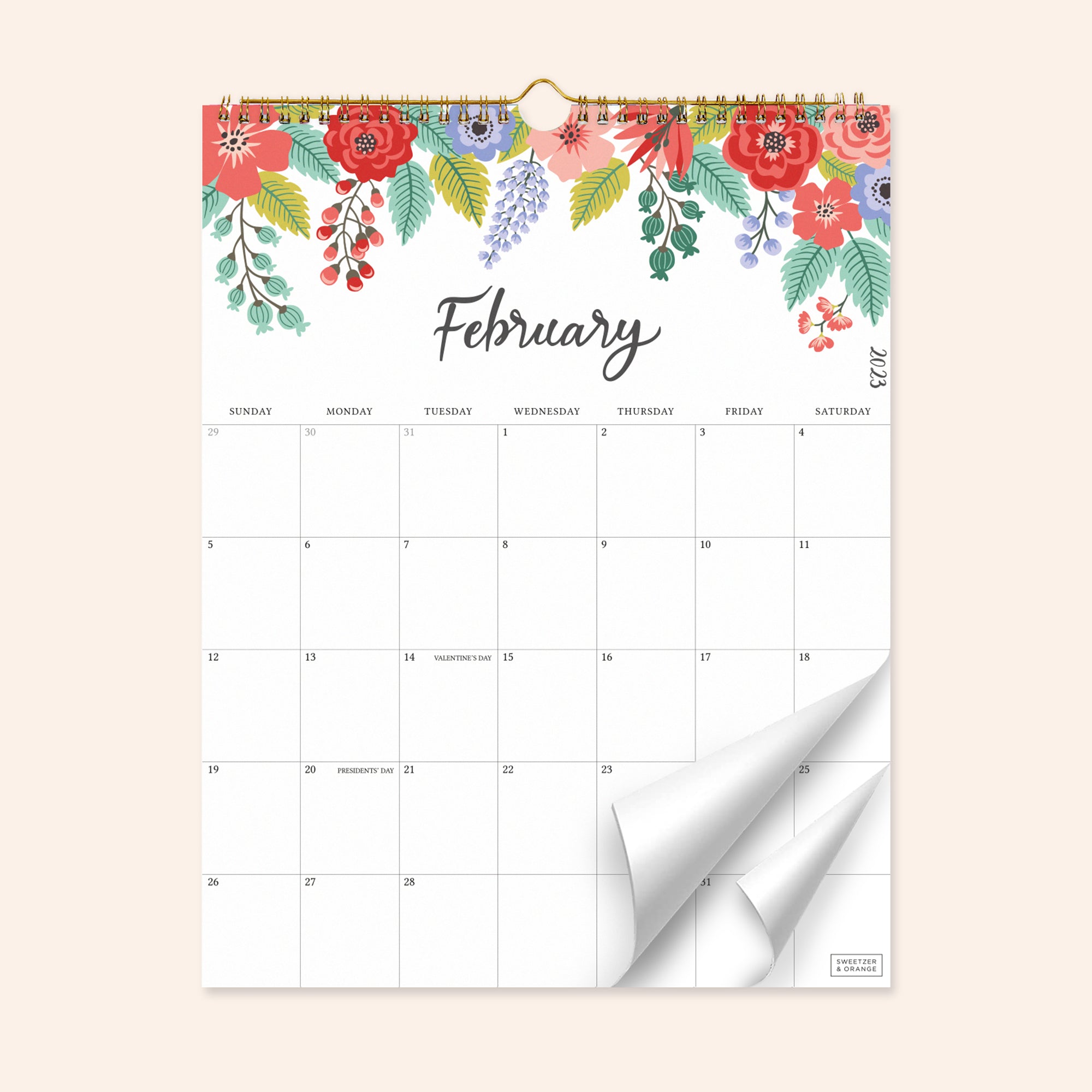 2023-2024 Vertical Floral Wall Calendar