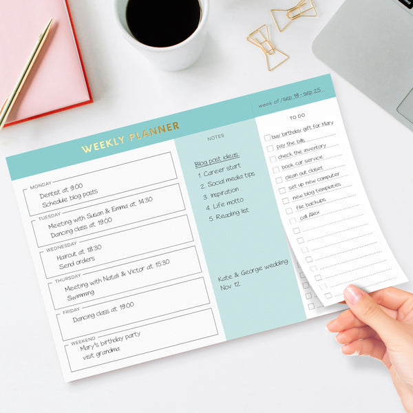 Weekly Planner Notepad – Sweetzer & Orange