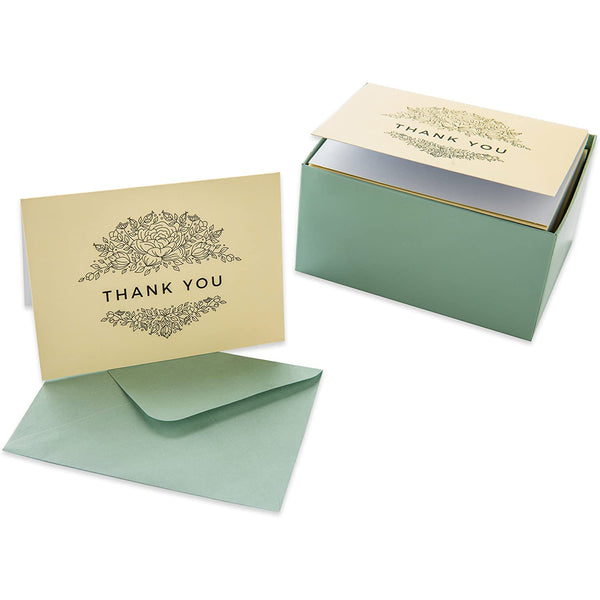 Cream Floral Thank You Cards | Set of 48 – Sweetzer & Orange