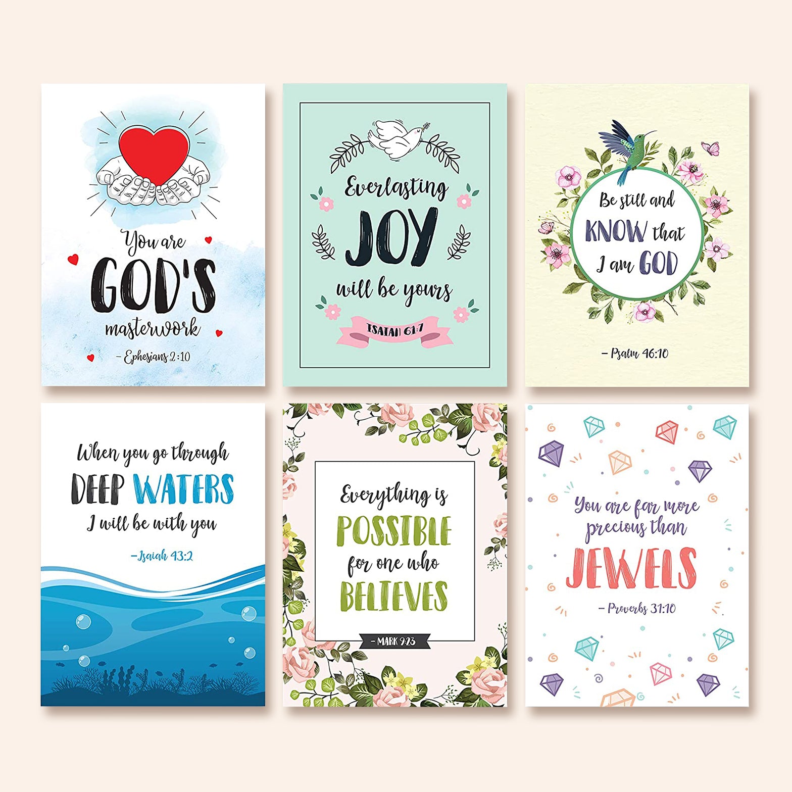 Bible Verse Greeting Cards | Set of 48