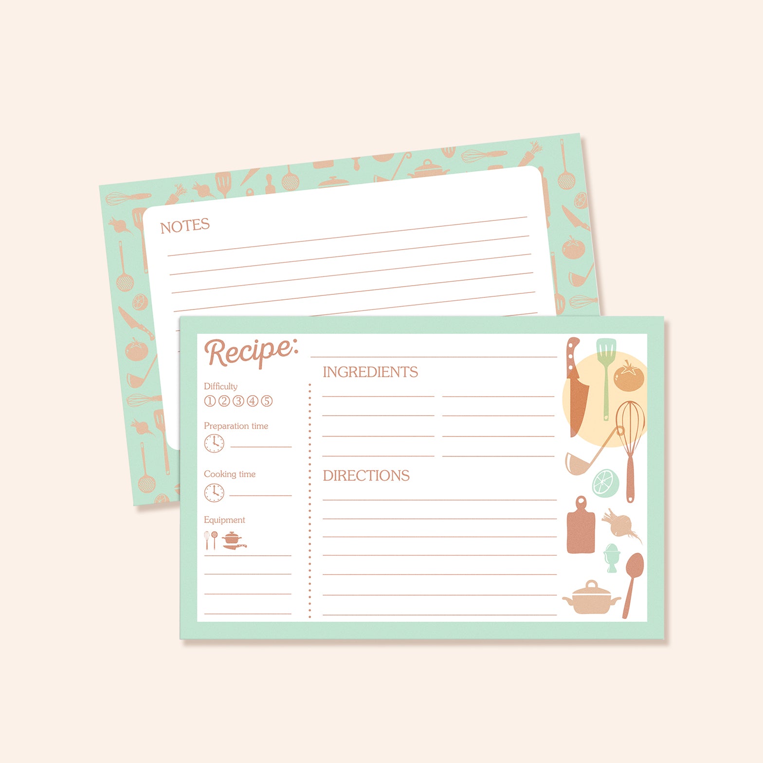Kitchen Tools Recipe Cards