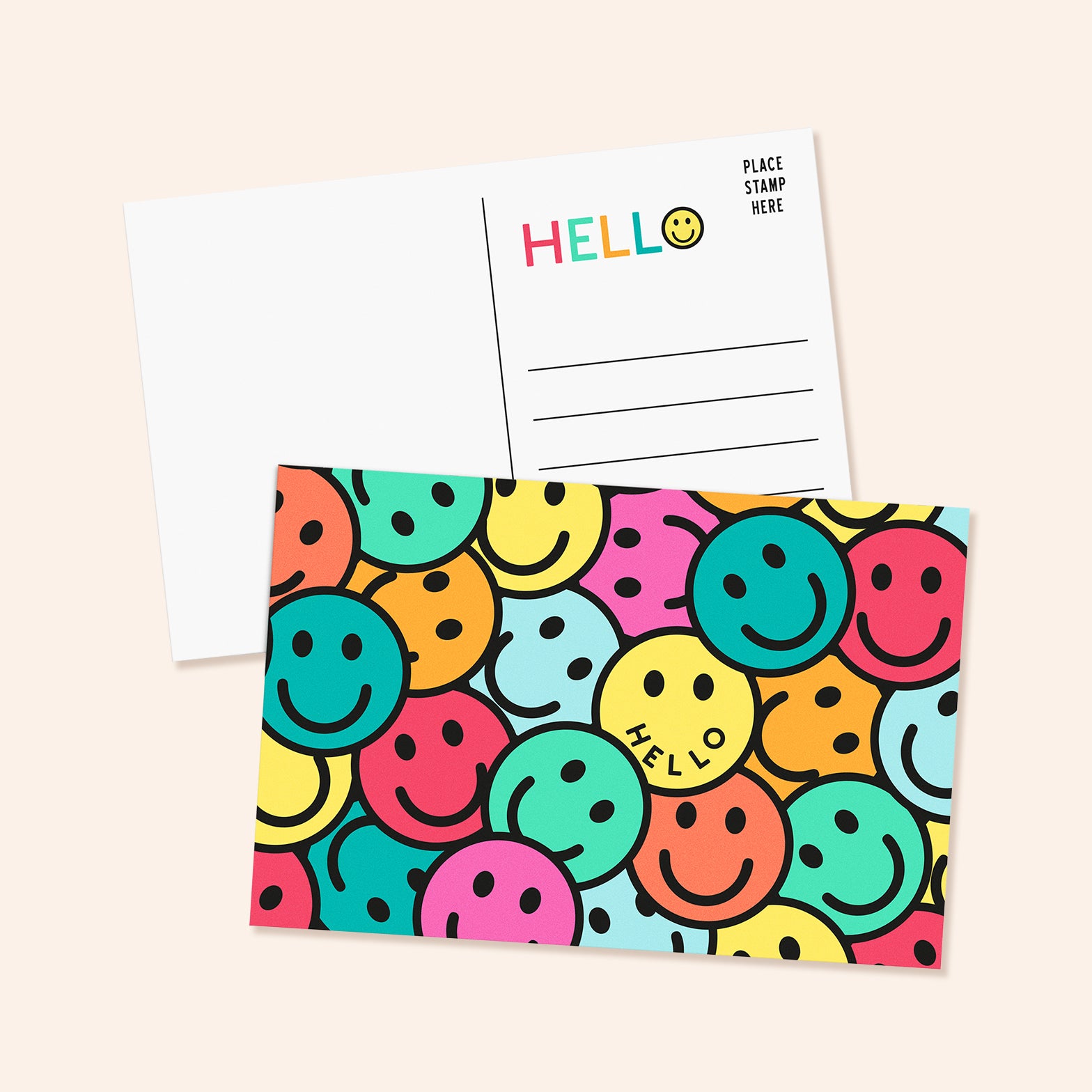 Smiley Hello Postcards | Set of 50