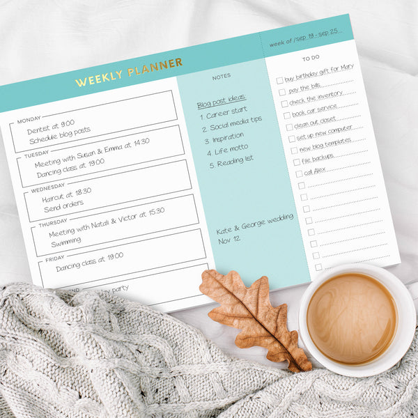 Weekly Planner Notepad – Sweetzer & Orange