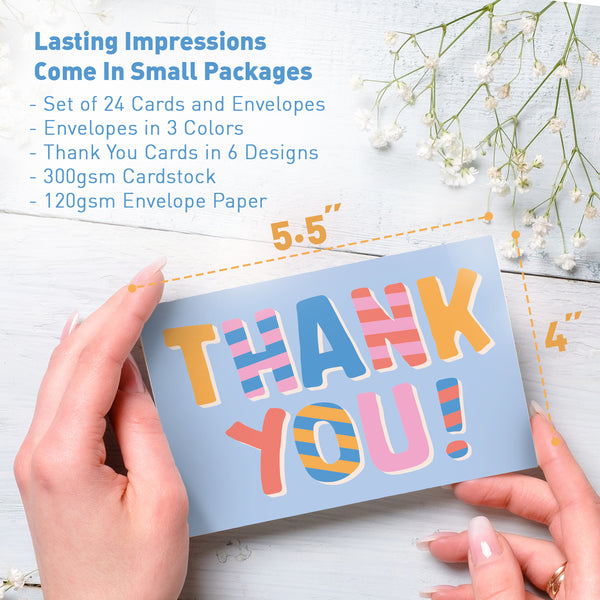 Vibrant Thank You Cards | Set of 24 – Sweetzer & Orange