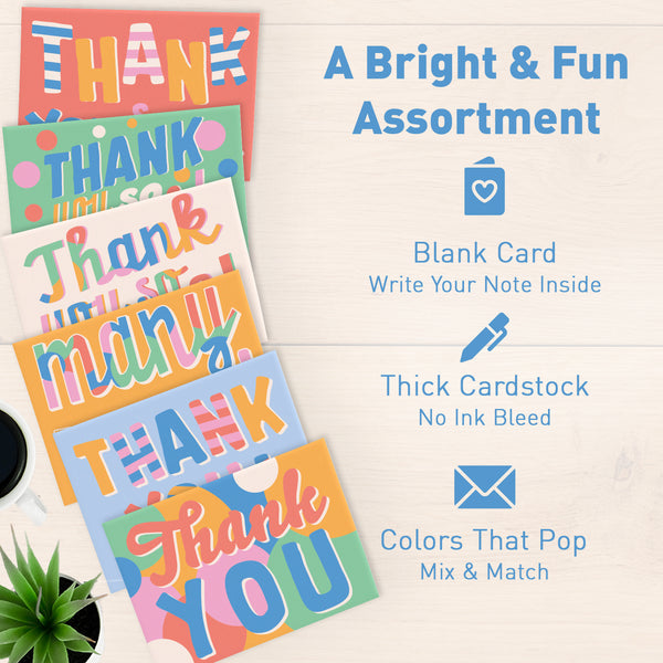 Vibrant Thank You Cards | Set of 24 – Sweetzer & Orange