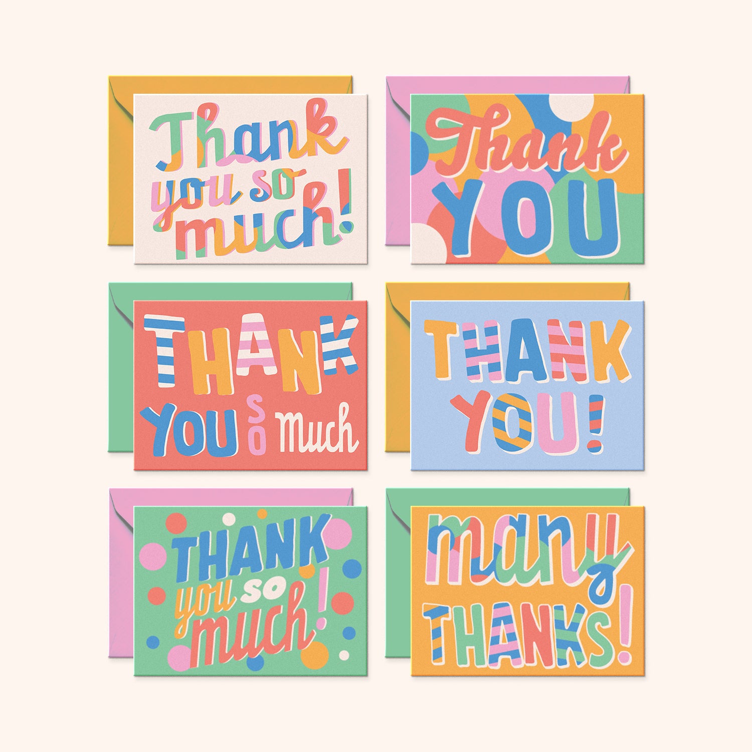 Vibrant Thank You Cards | Set of 24