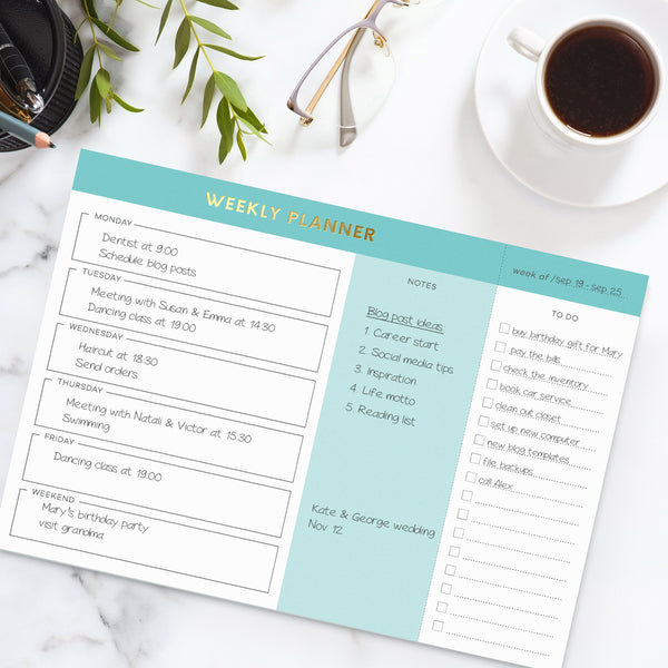 Weekly Planner Notepad – Sweetzer & Orange